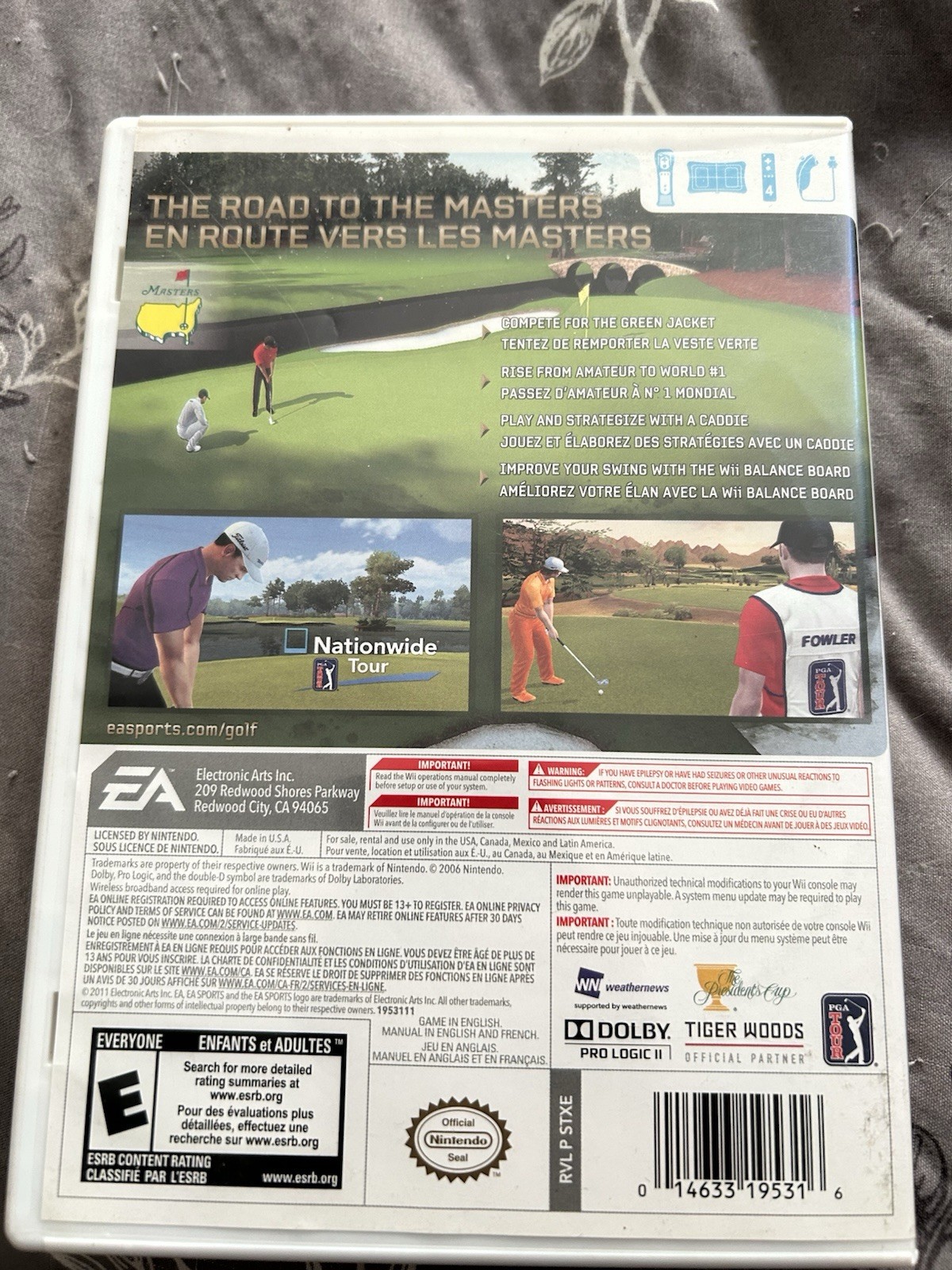 Tiger Woods PGA Tour 12: The Masters (Nintendo Wii, 2011) CIB Complete