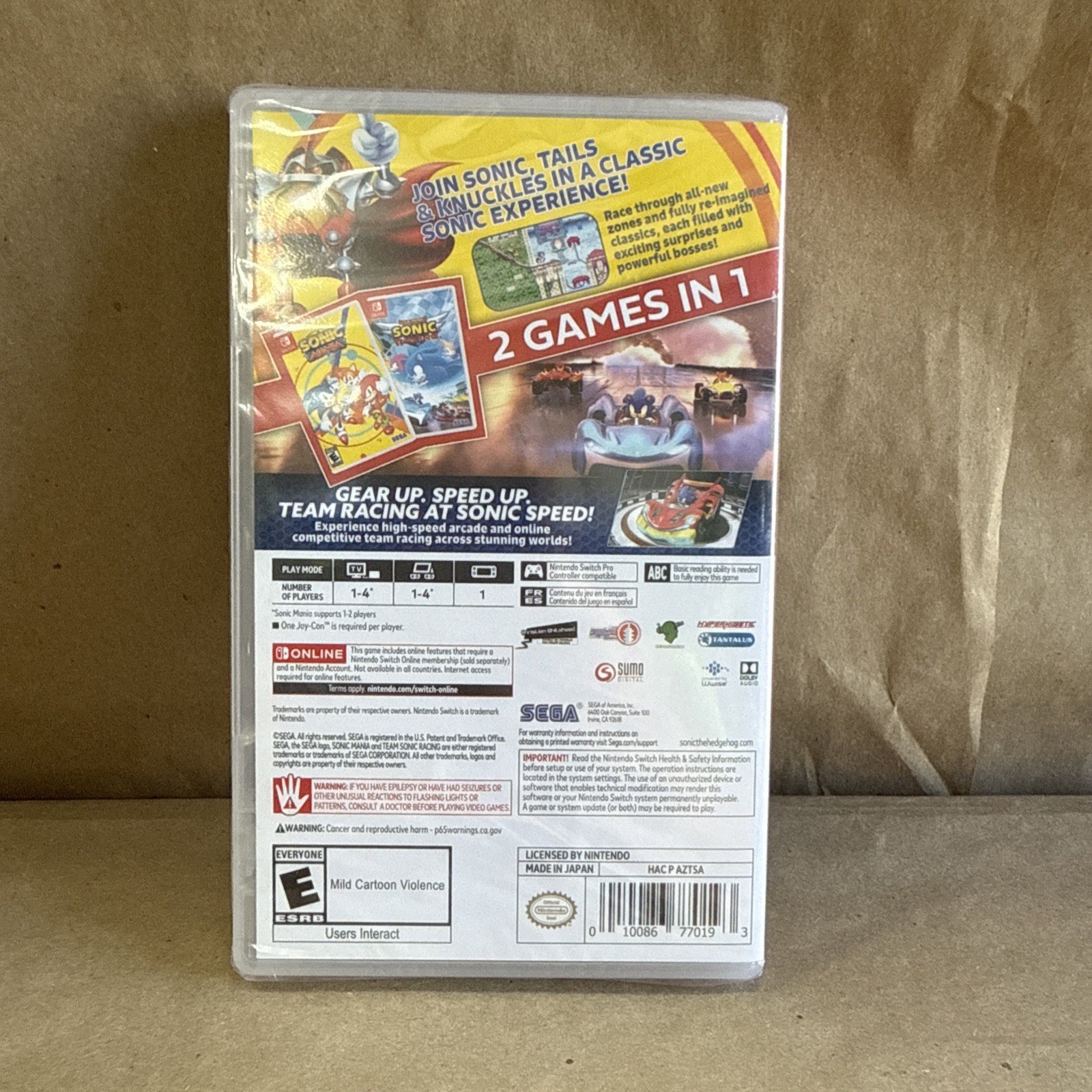 Sonic Mania + Team Sonic Racing Double Pack – Nintendo Switch (NEW)