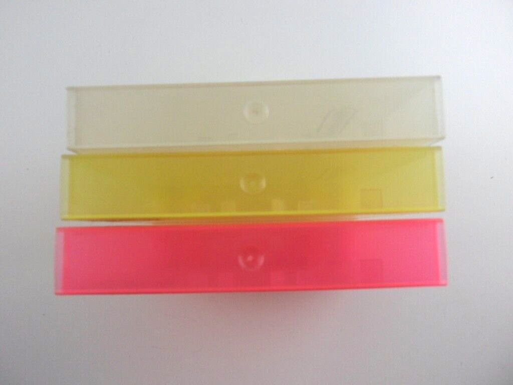 3 NES Nintendo Hard Clamshell Clear, Neon Pink and Yellow Plastic Game Case