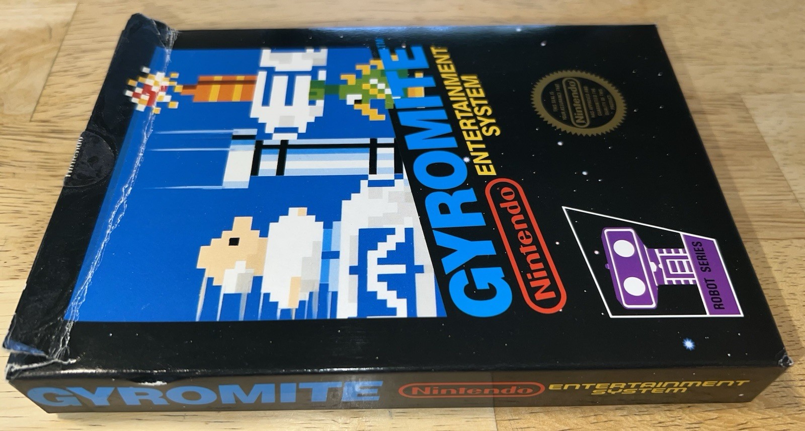 1985 Gyromite NES MATTE STICKER SEAL Hang-Tab NO CODES 1st BOX Nintendo TESTED!