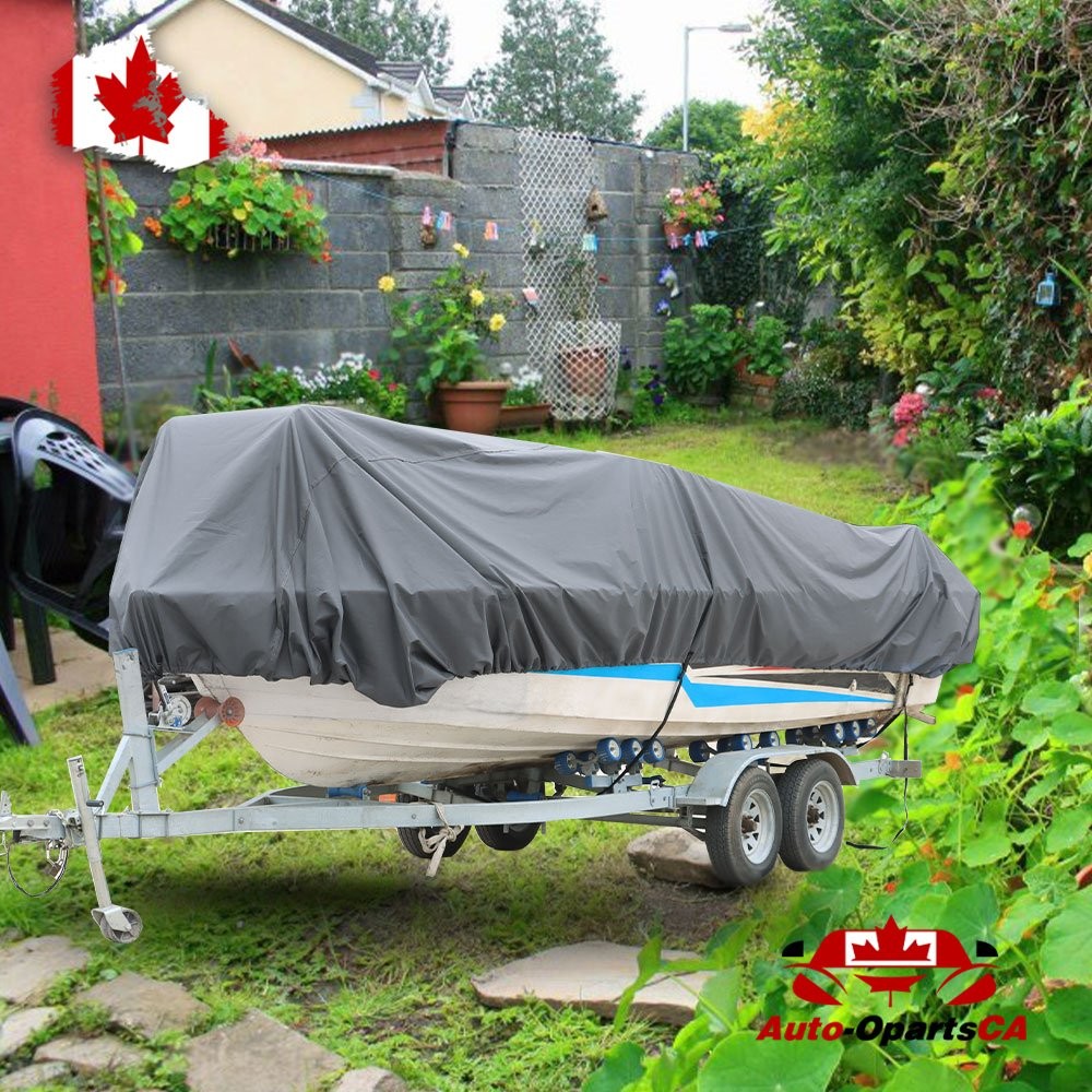 210D 14-16 Ft Boat Cover Heavy Duty Trailerable Waterproof 90″ Grey