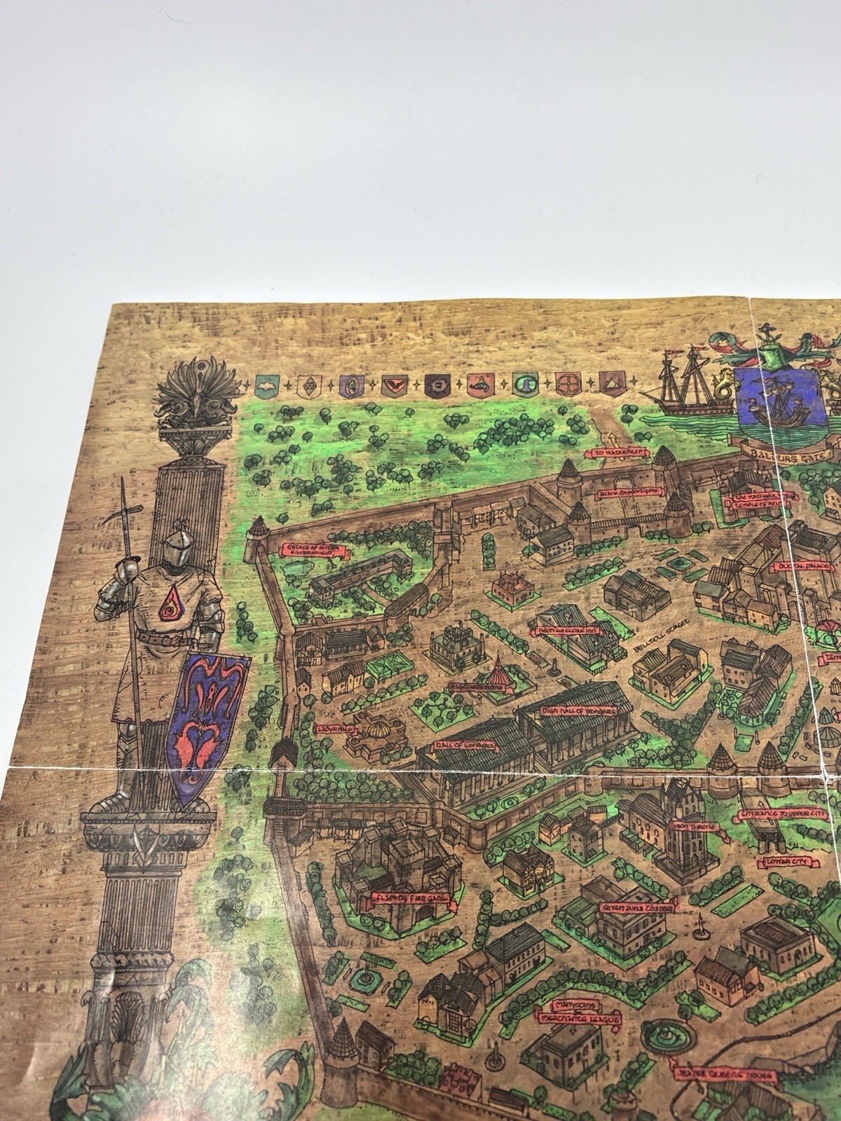 Original Baldur’s Gate Double-Sided Map Insert Sword Coast City MC-INS-625-0