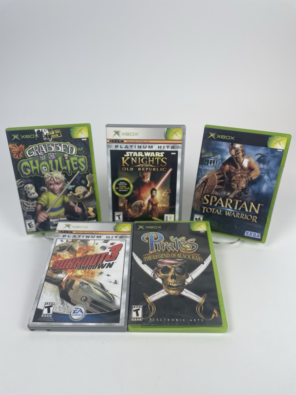 Microsoft Xbox 5 Game Lot Grabbed by the Ghoulies, Star Wars, Spartan