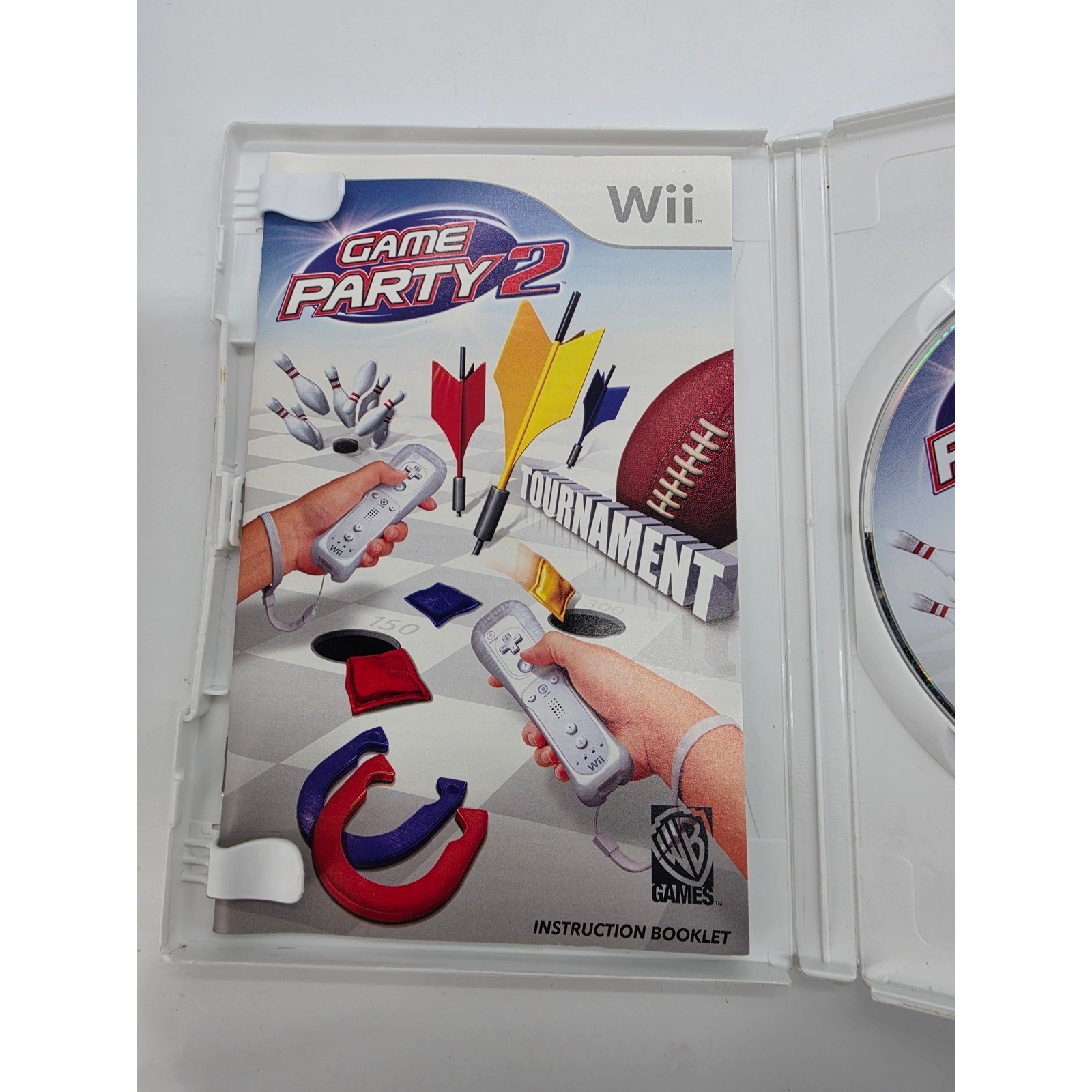 Game Party 2 Nintendo Wii Complete CIB WB Games Darts Horseshoes Hoop Shoot
