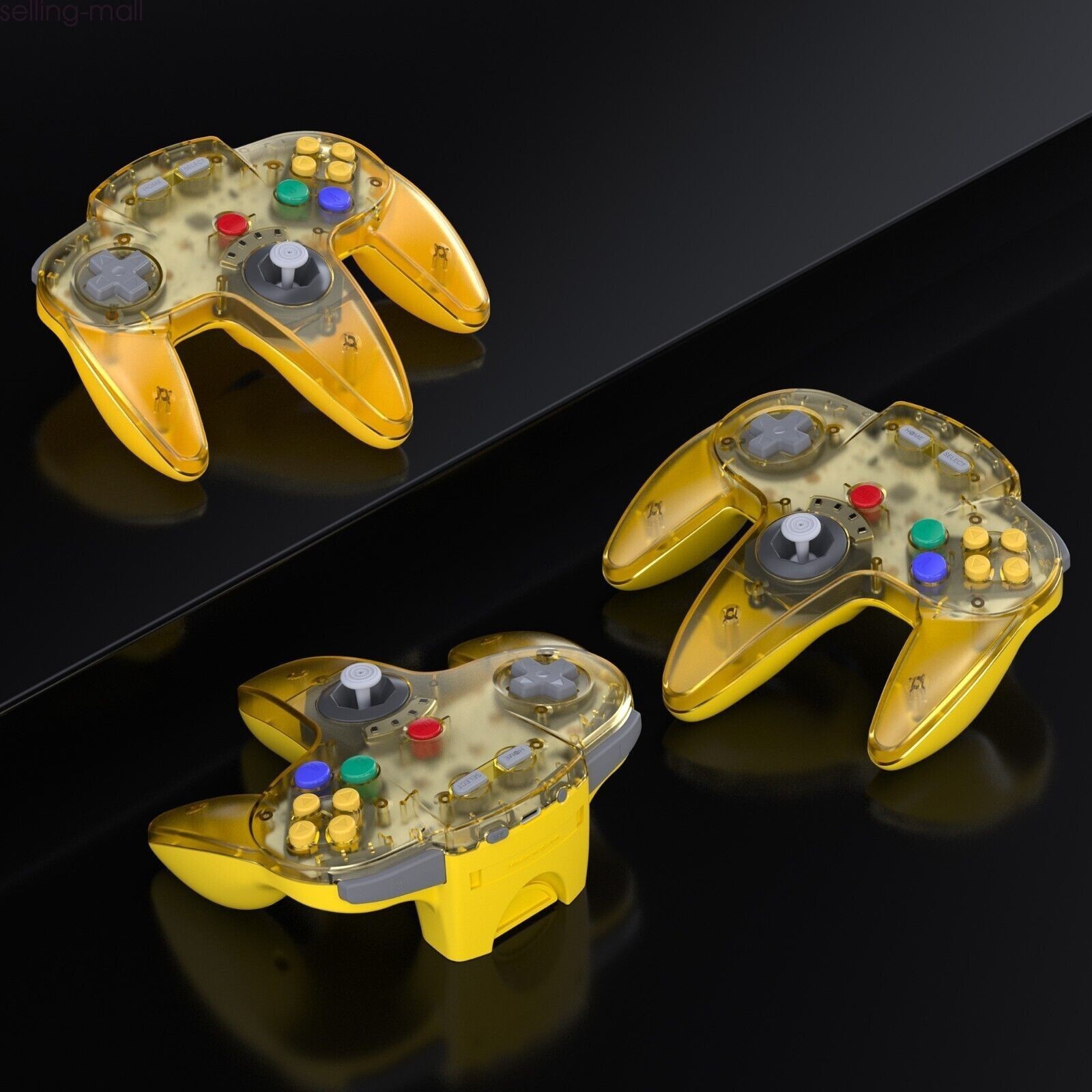 Wireless N64 Controller, 2.4GHz N64 Receiver,Rechargeable & Built-in Rumble