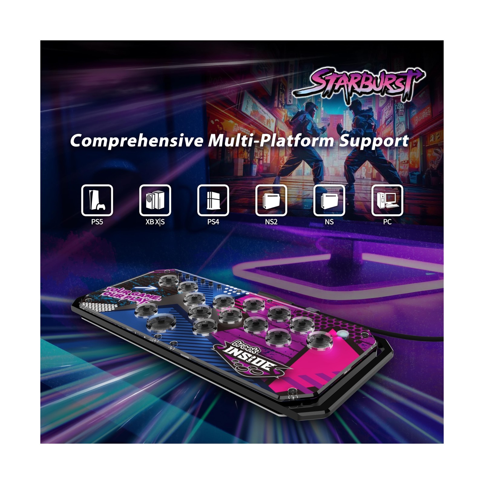 Brook Fighter Starburst All-Button Arcade Controller for PS5, PS4, Xbox Serie…