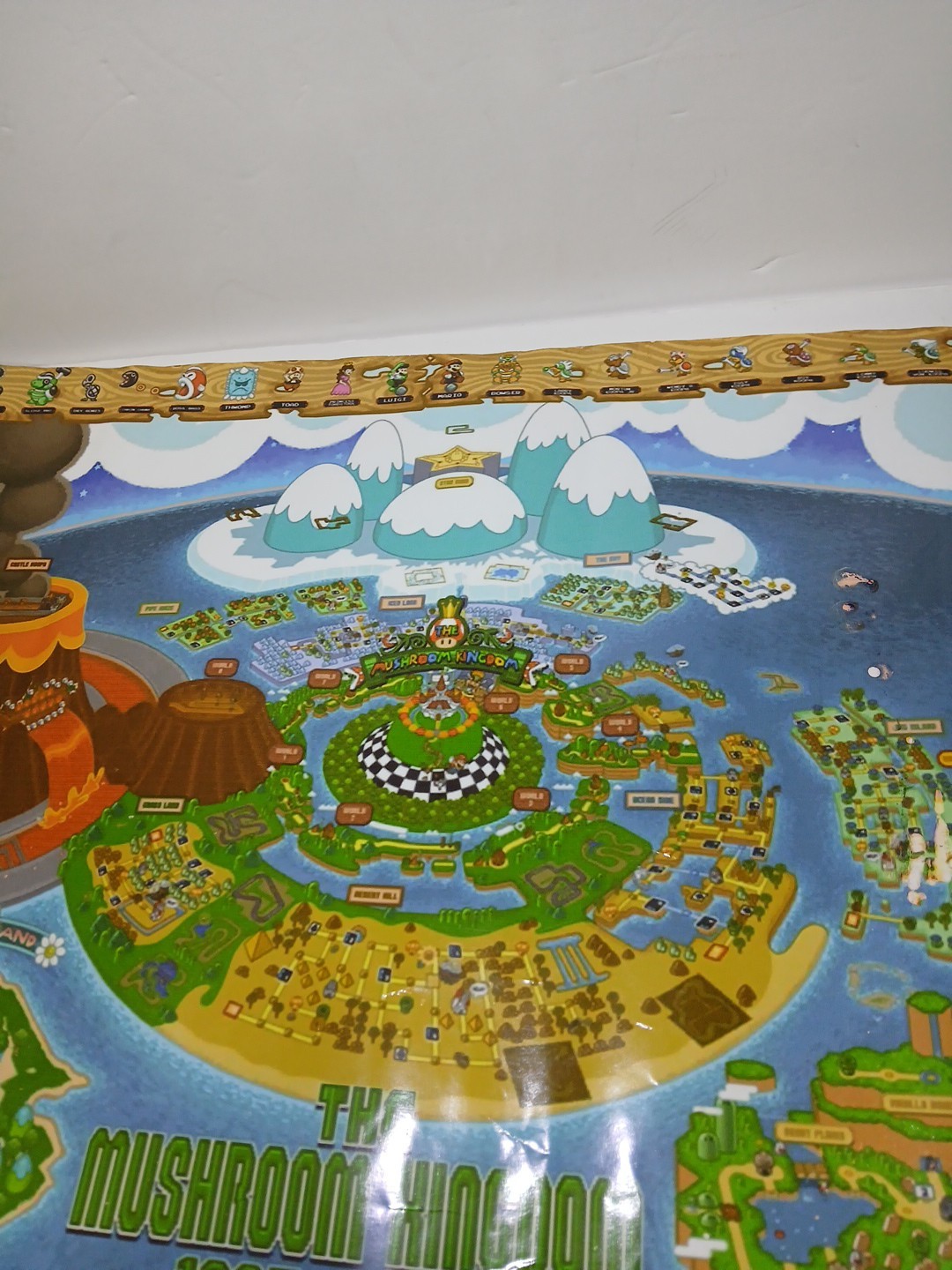 Vintage SUPER MARIO WORLD Yoshi’s Island Nintendo Map Poster 24×16 Glossy