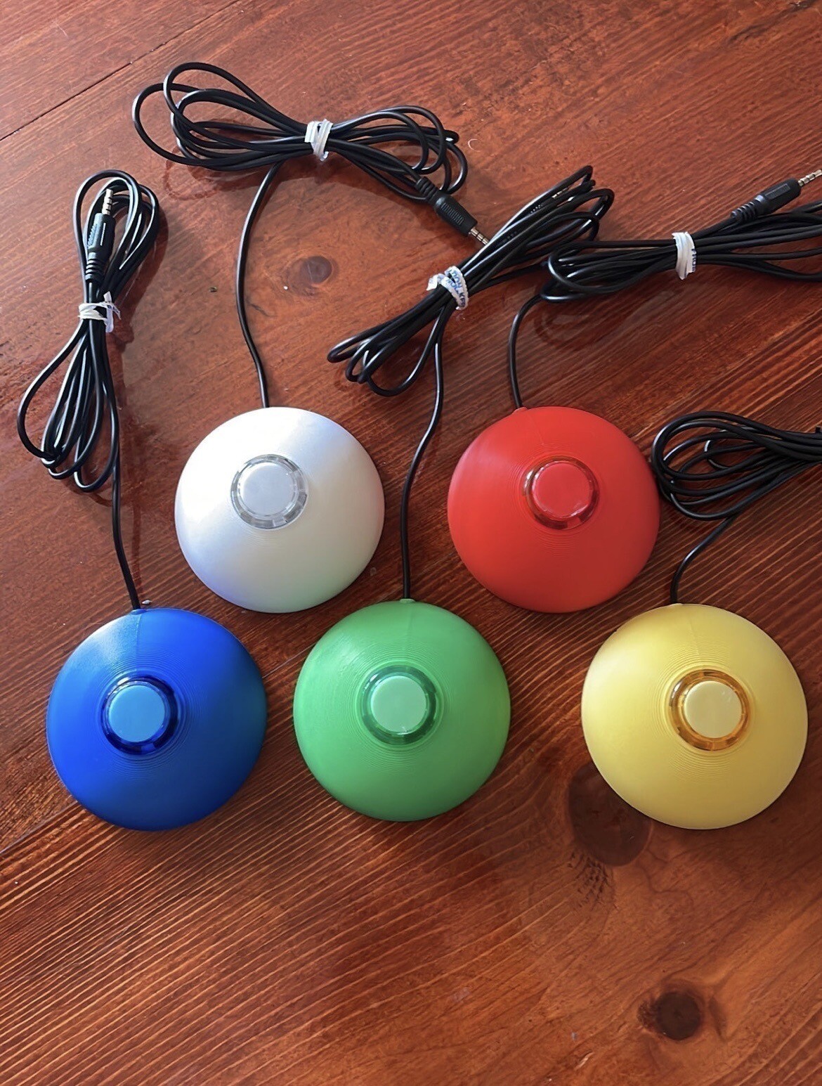 Xbox Adaptive Controller Buttons – White – Blue – Red – Yellow – Green.