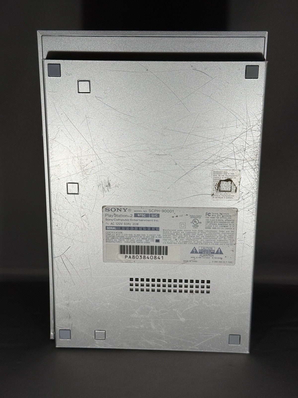 Sony PlayStation 2 PS2 Slim Silver SCPH-90001 Silver Tested Works READ
