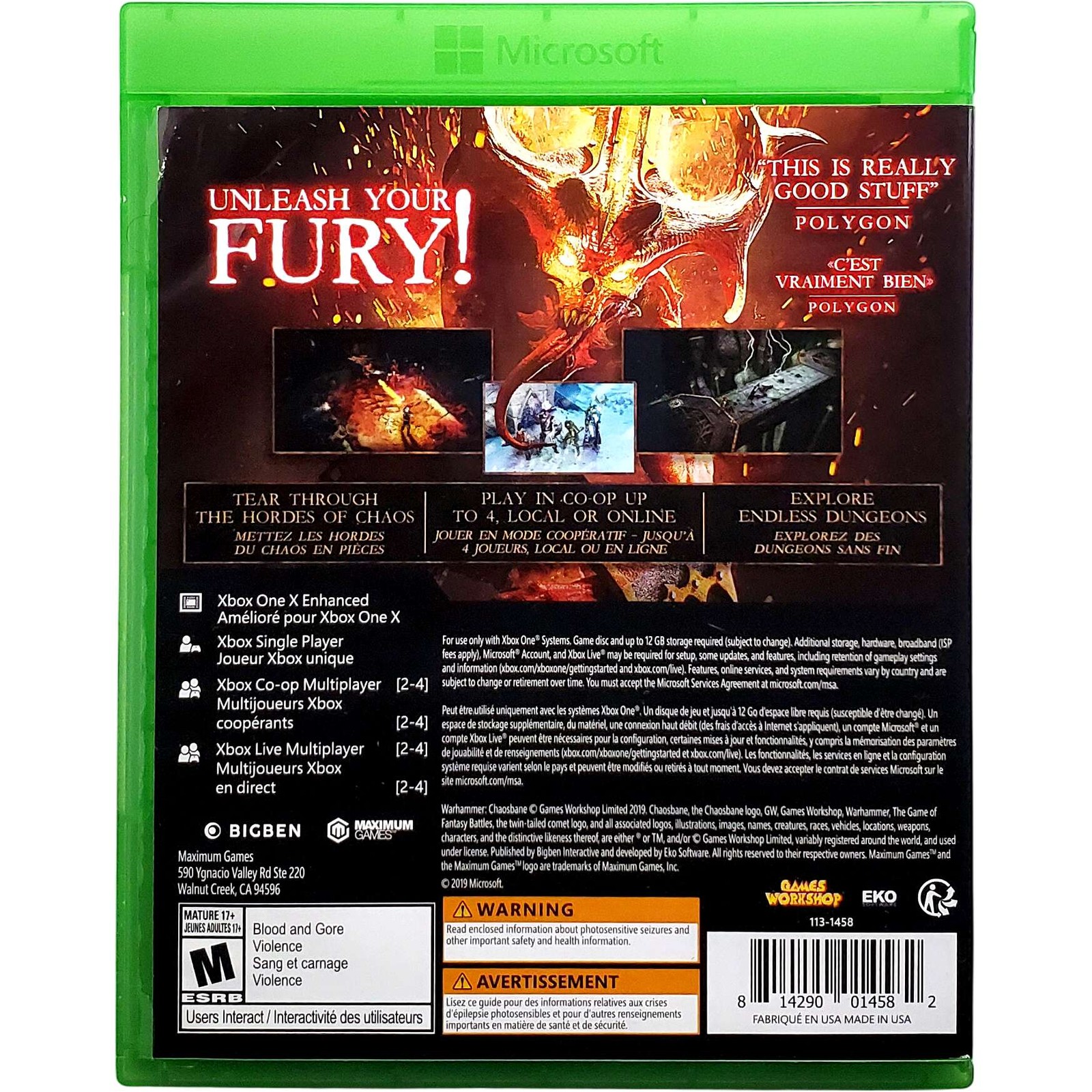 Warhammer Chaosbane – Microsoft Xbox One Tested 1Y Guarantee