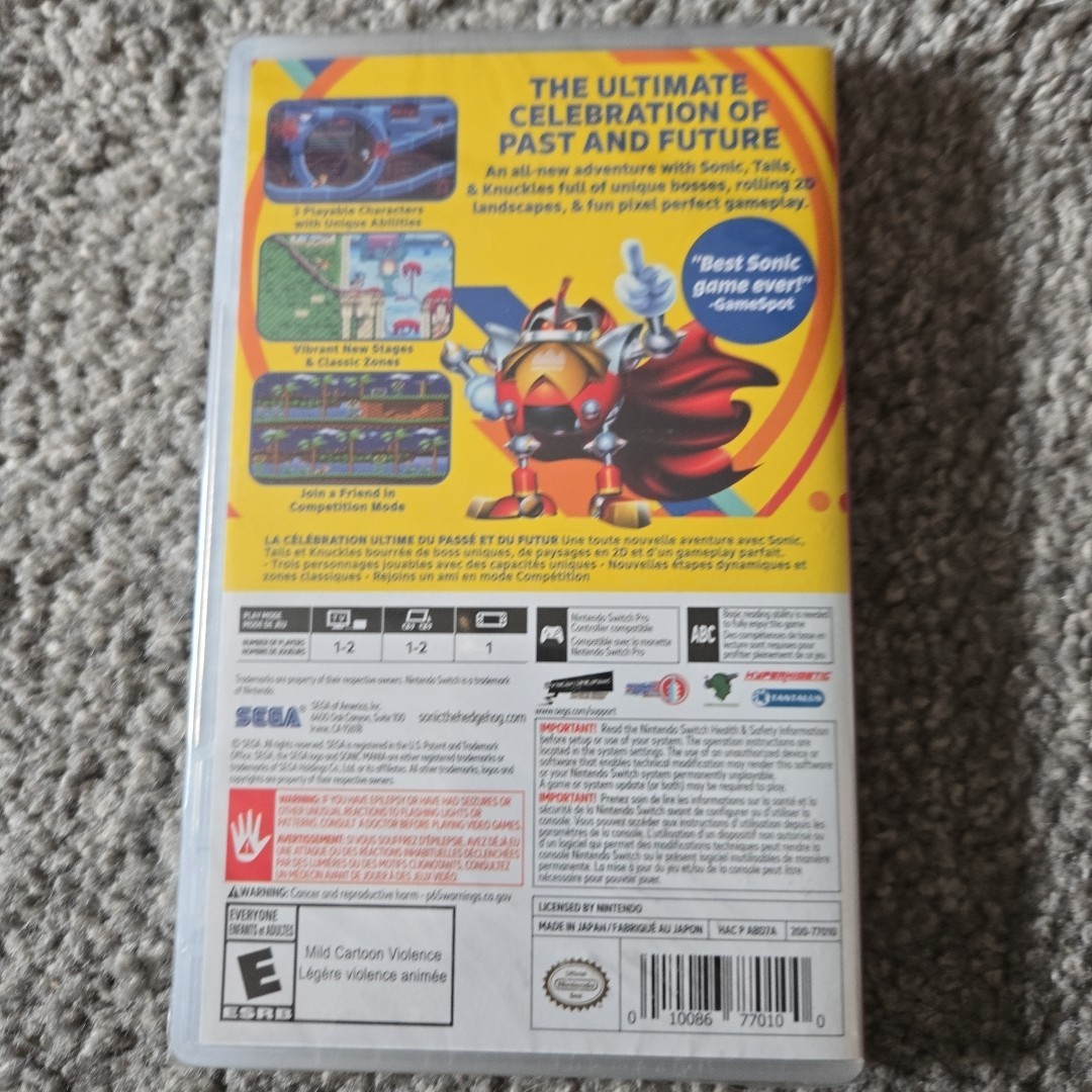 Sonic Mania Sega Nintendo Switch New Sealed