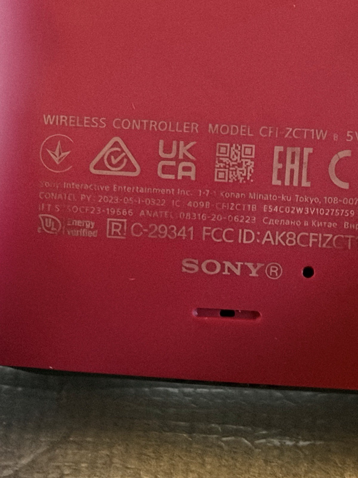 Sony PlayStation 5 PS5 DualSense Wireless Controller CFI-ZCT1W Cosmic Red