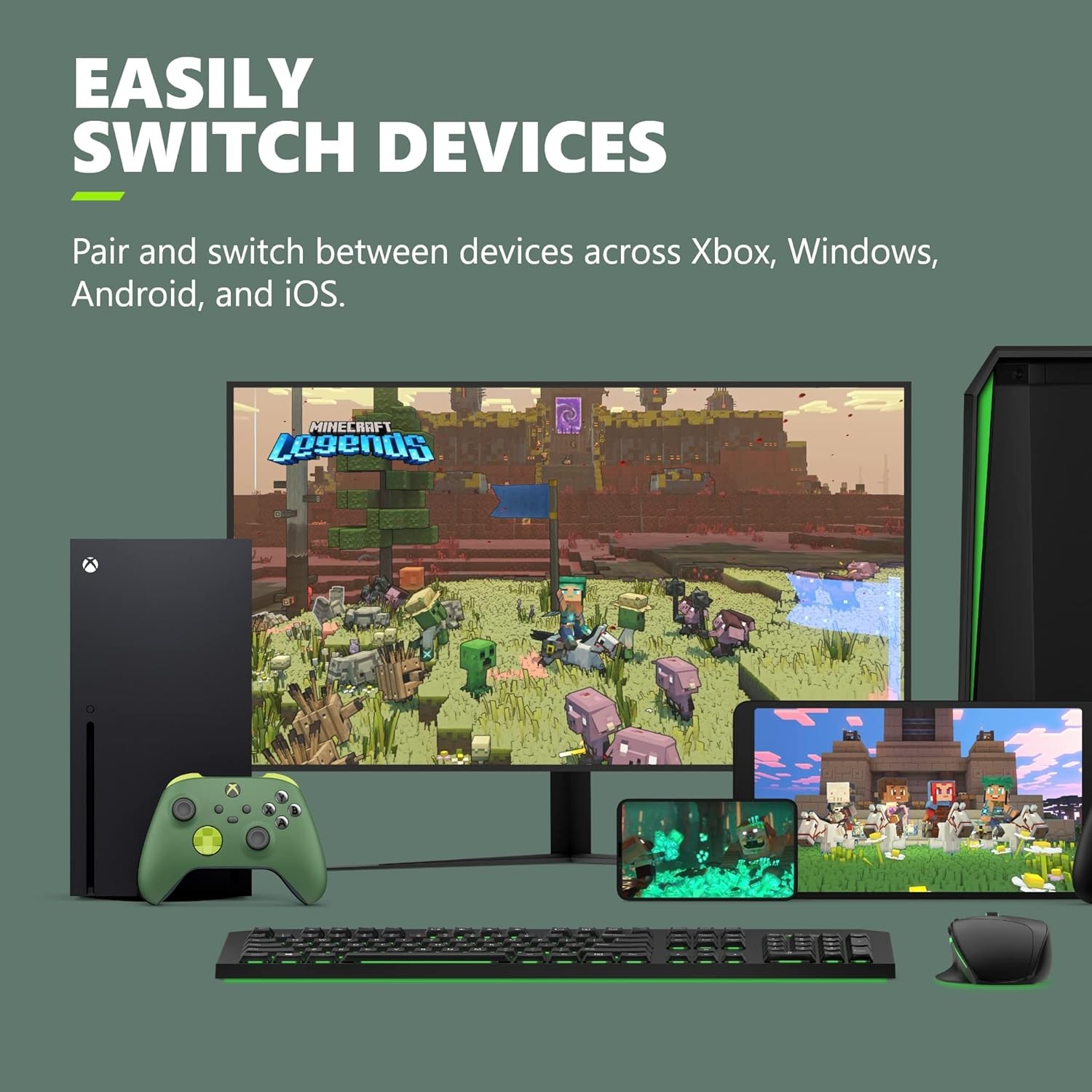NEW Microsoft Wireless Controller Xbox Series X S One PC Android iOS Remix Green