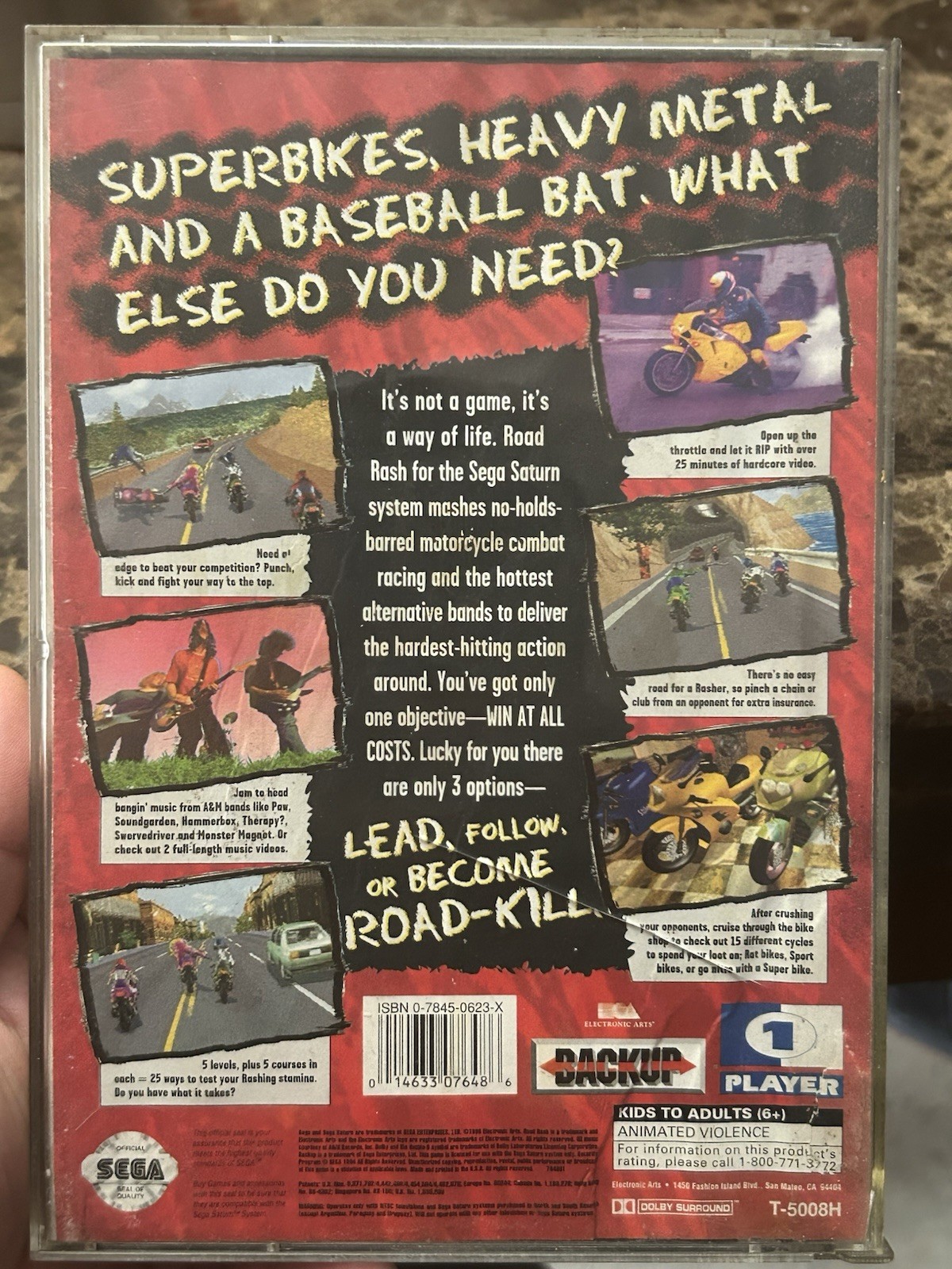 Sega Road Rash Sega Saturn 1995 NTSC-U/C KA Racing Manual Included