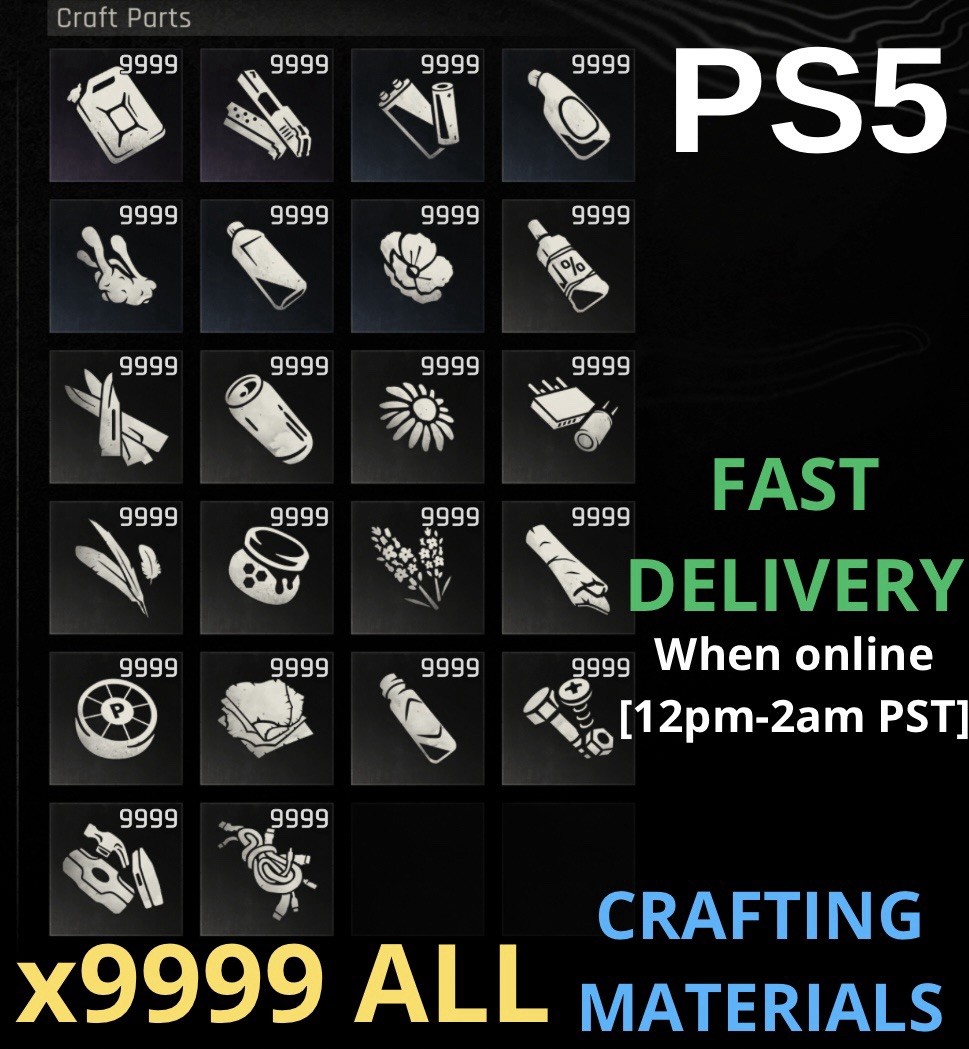 [PS5 ONLY] MAX Crafting Materials, x9999 ALL, Dying Light: The Beast