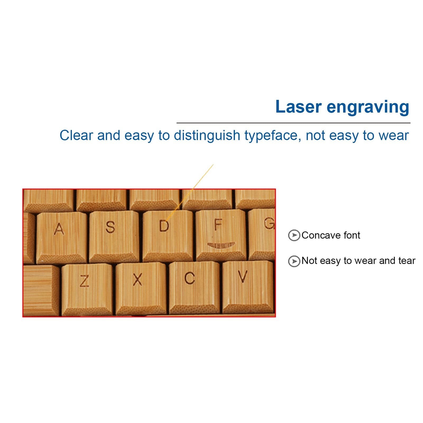 PenRux Keyboard and Mouse, Bamboo Wood Full Sized Keyboard, Unique Compact Mo…
