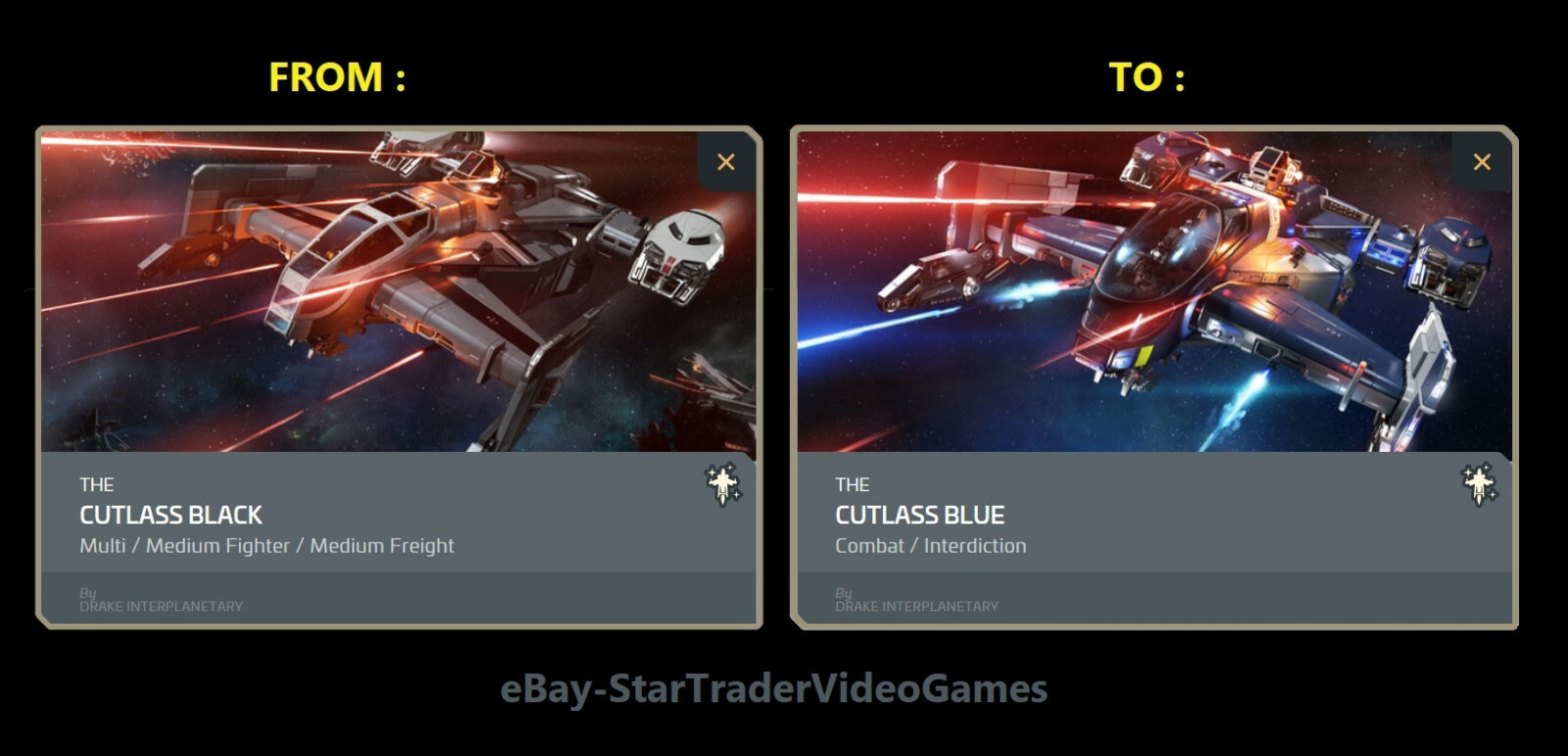 STAR CITIZEN – SHIP UPGRADE TO DRAKE CUTLASS BLUE – CCU SELECTION