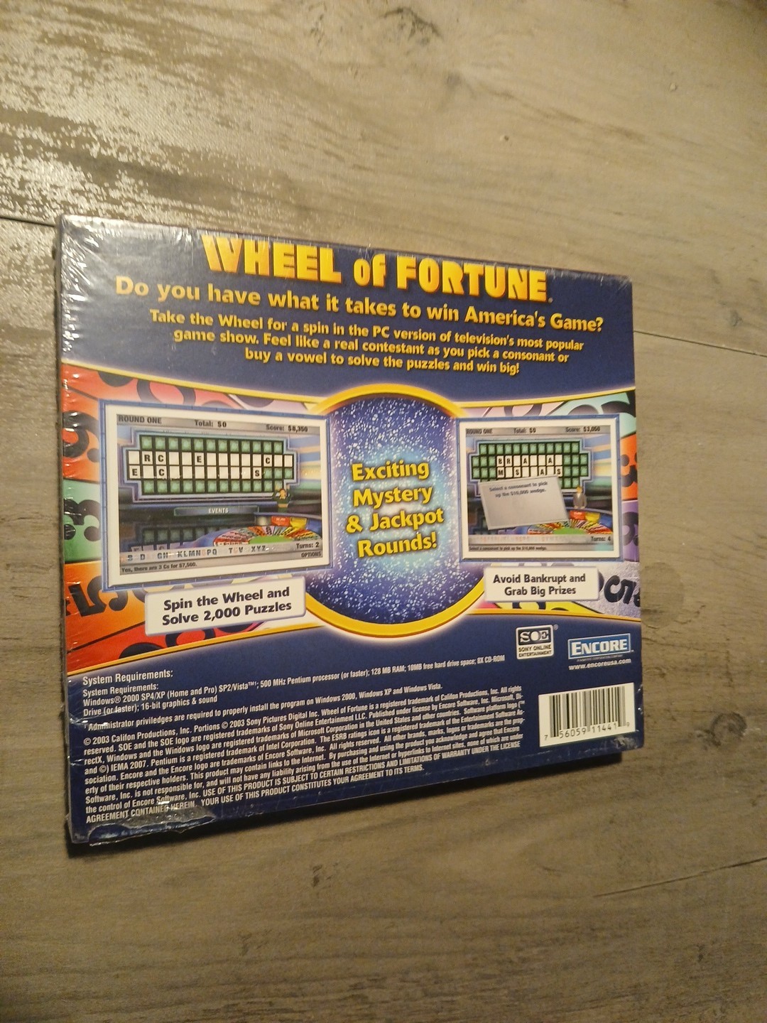 Wheel Of Fortune America’s Game PC Game 2003 CD-ROM Windows Encore Sony Show NEW