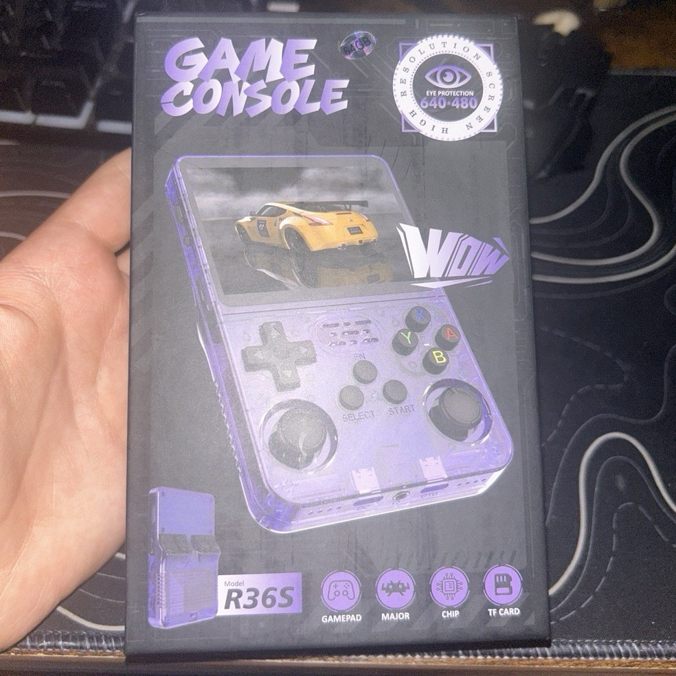R36S Handheld Game Console 64GB 640×480 Wi-Fi USB-C Gray Nintendo 64