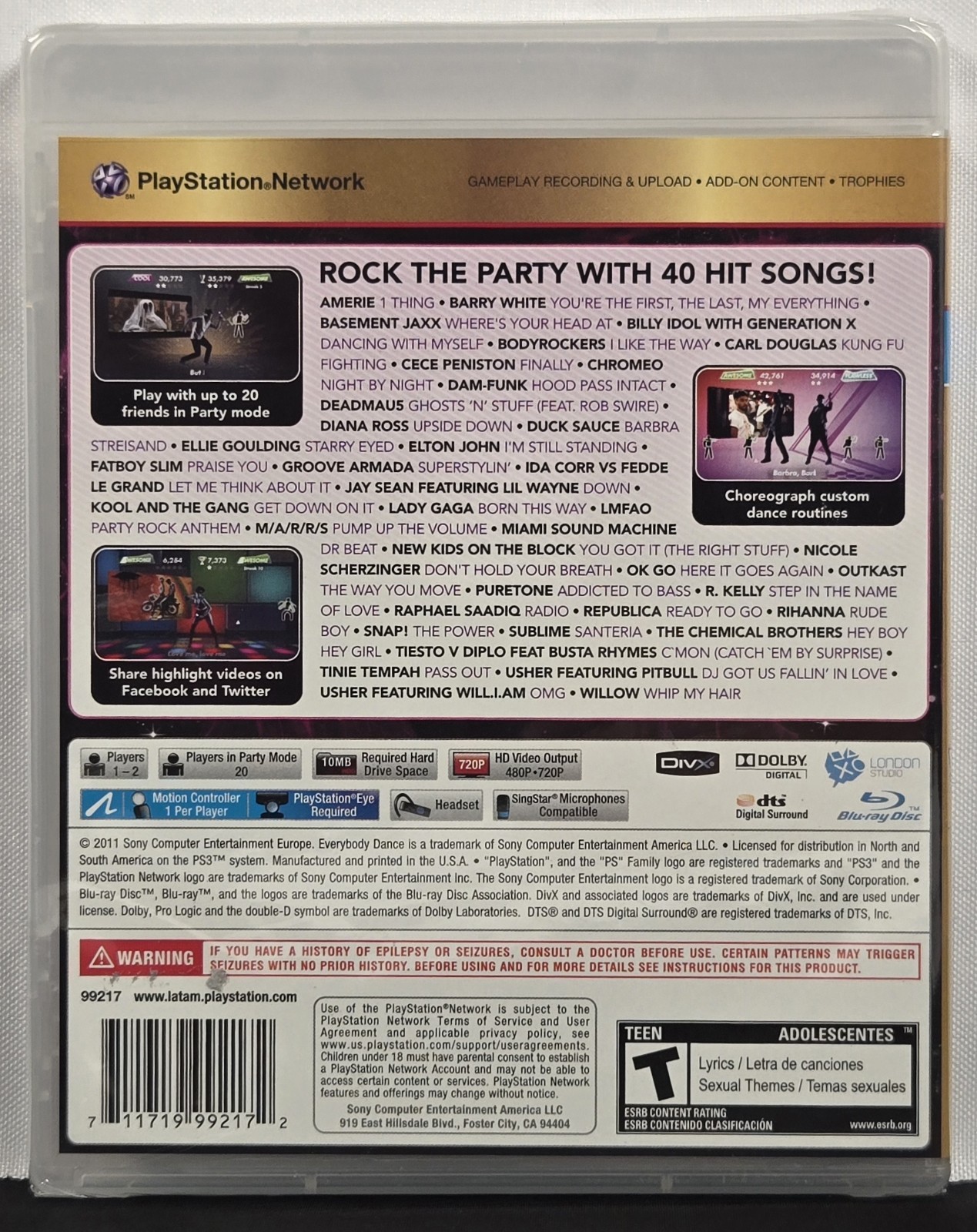 Everybody Dance (Sony PlayStation 3, PS3, 2011) Brand New Sealed Region Free