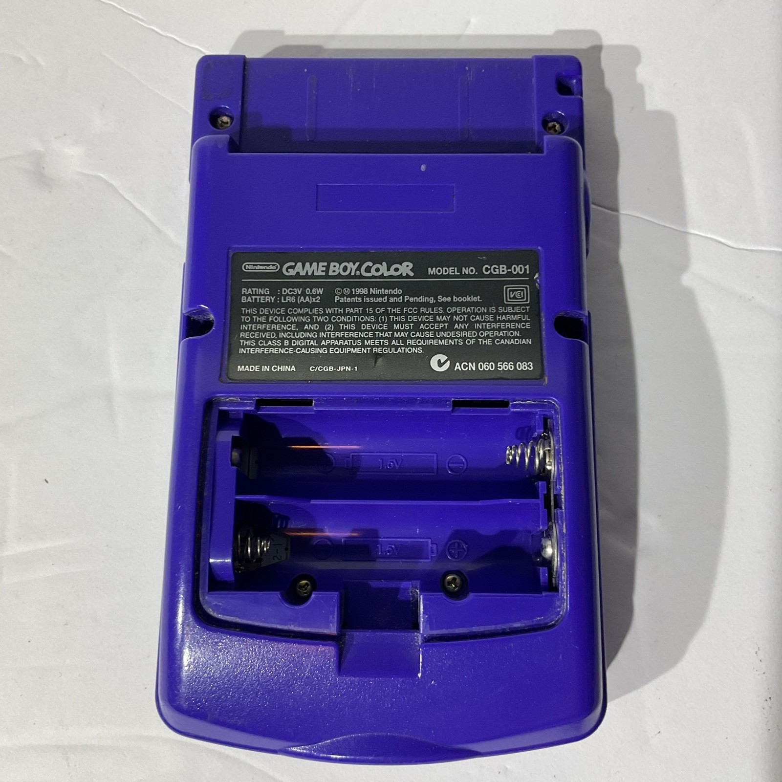 Nintendo Game Boy Color CGB-001 Handheld System Purple w/ Headphone Jack