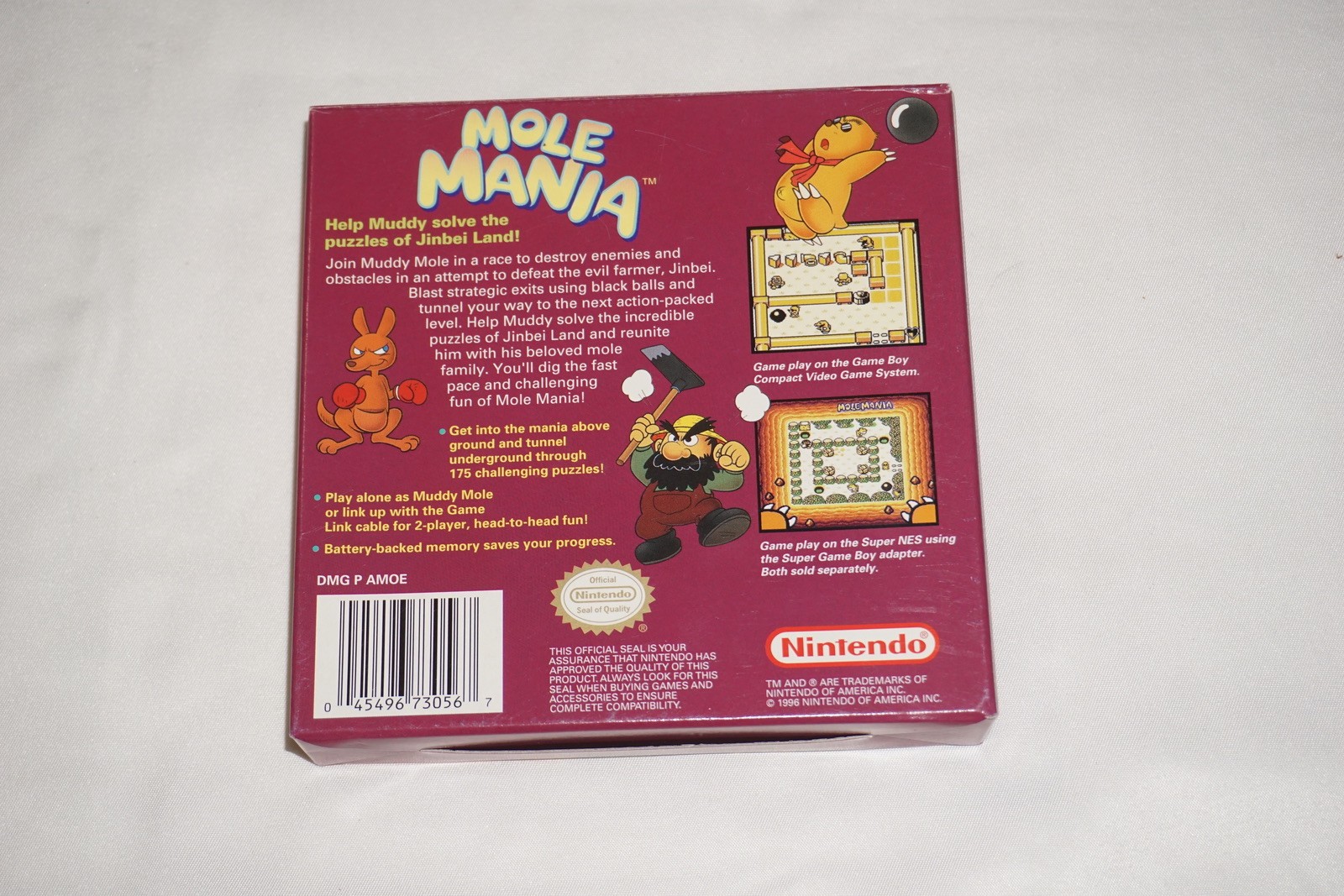 Mole Mania (Nintendo Game Boy GameBoy) Complete in Box CIB
