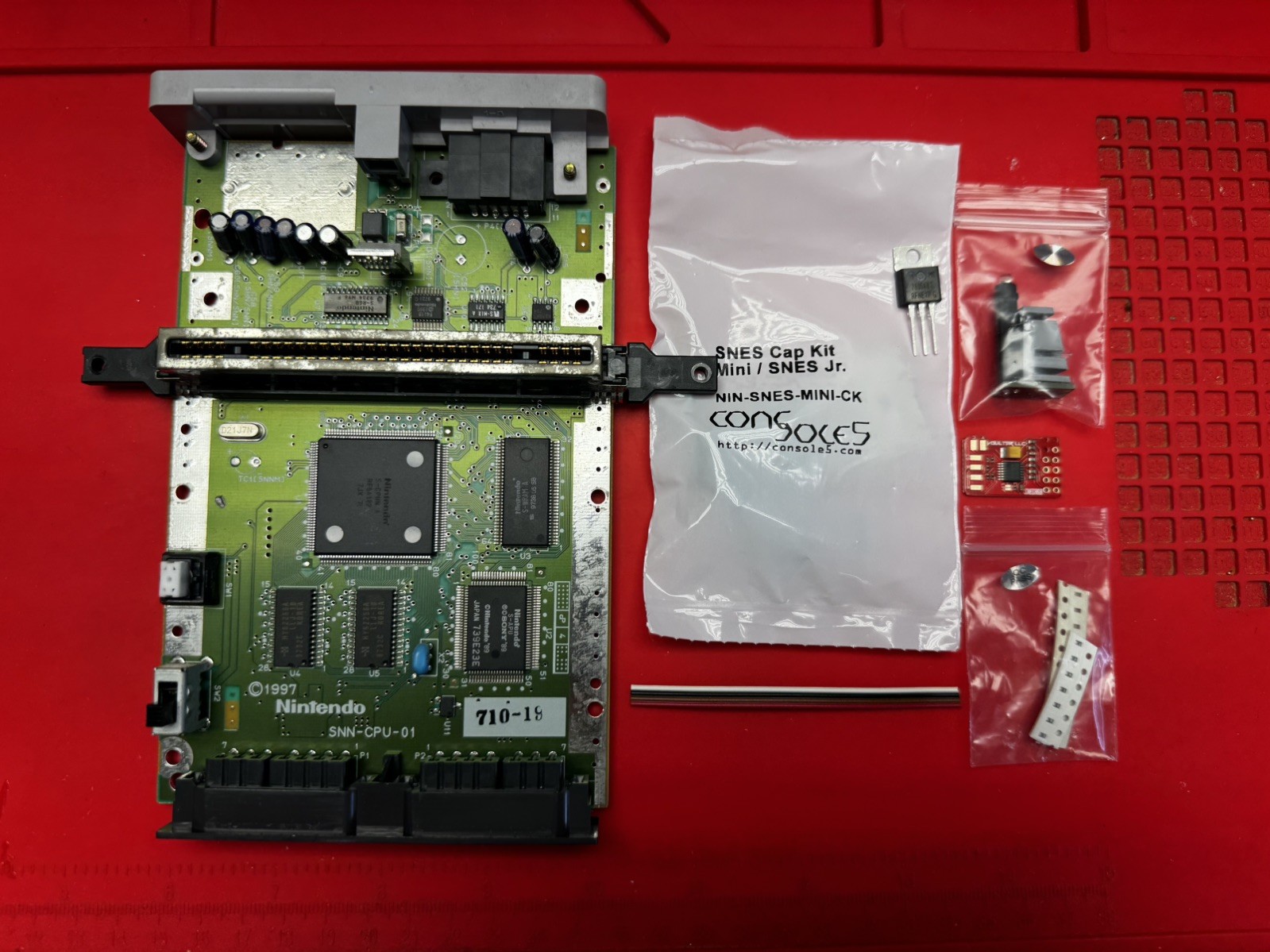SNES Jr 1CHIP Console Only-RGB/Multi-Color Power Light/Recap-VR/Ghosting Fix+++