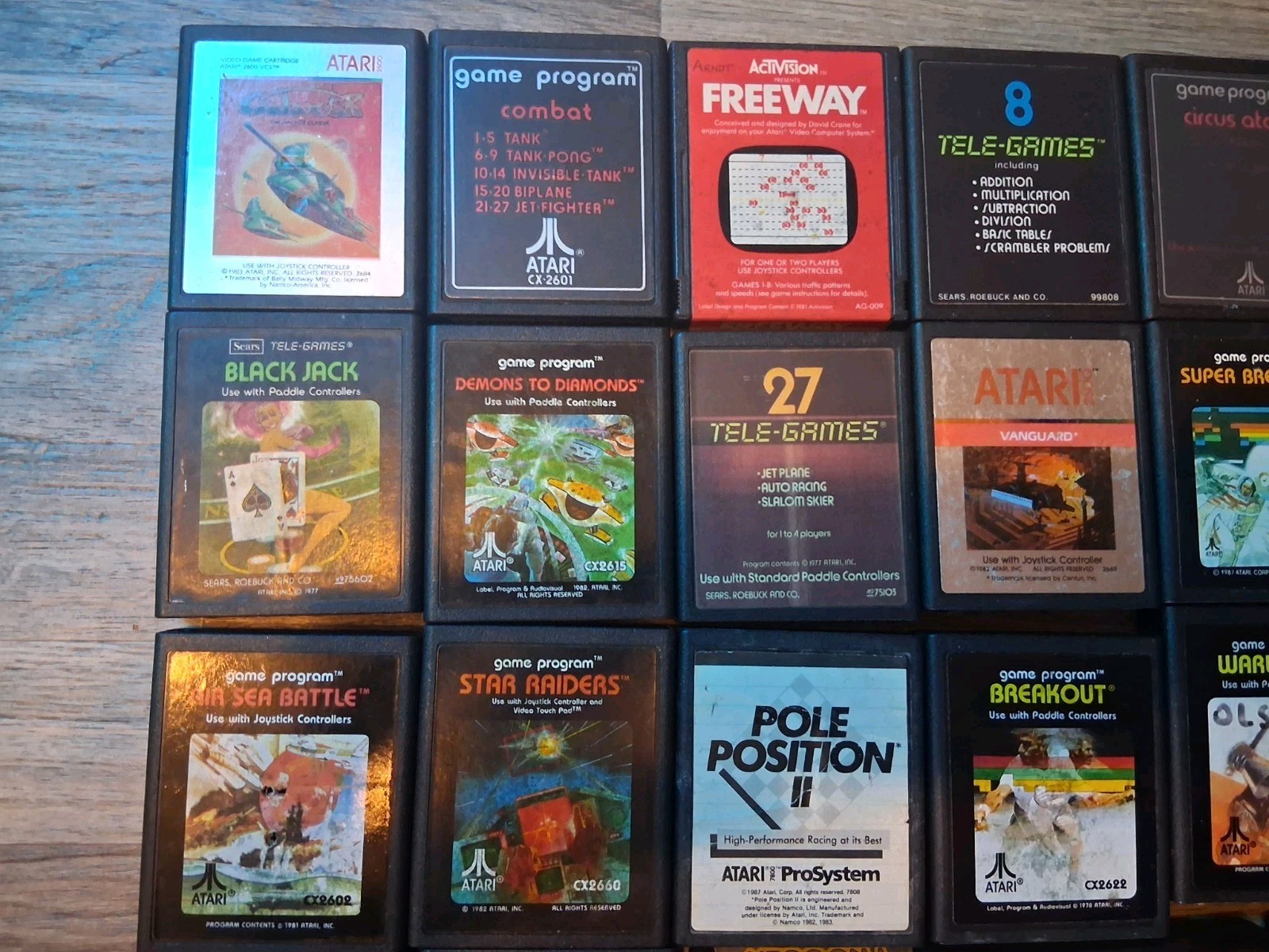 Atari 2600 Game Lot 27 Games + Atari 5200 Controller W/ Pitfall