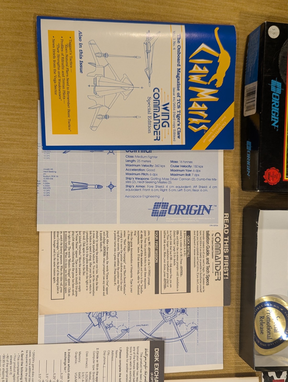 Wing Commander 1990 Origin IBM PC 5.2″ Floppy CIB