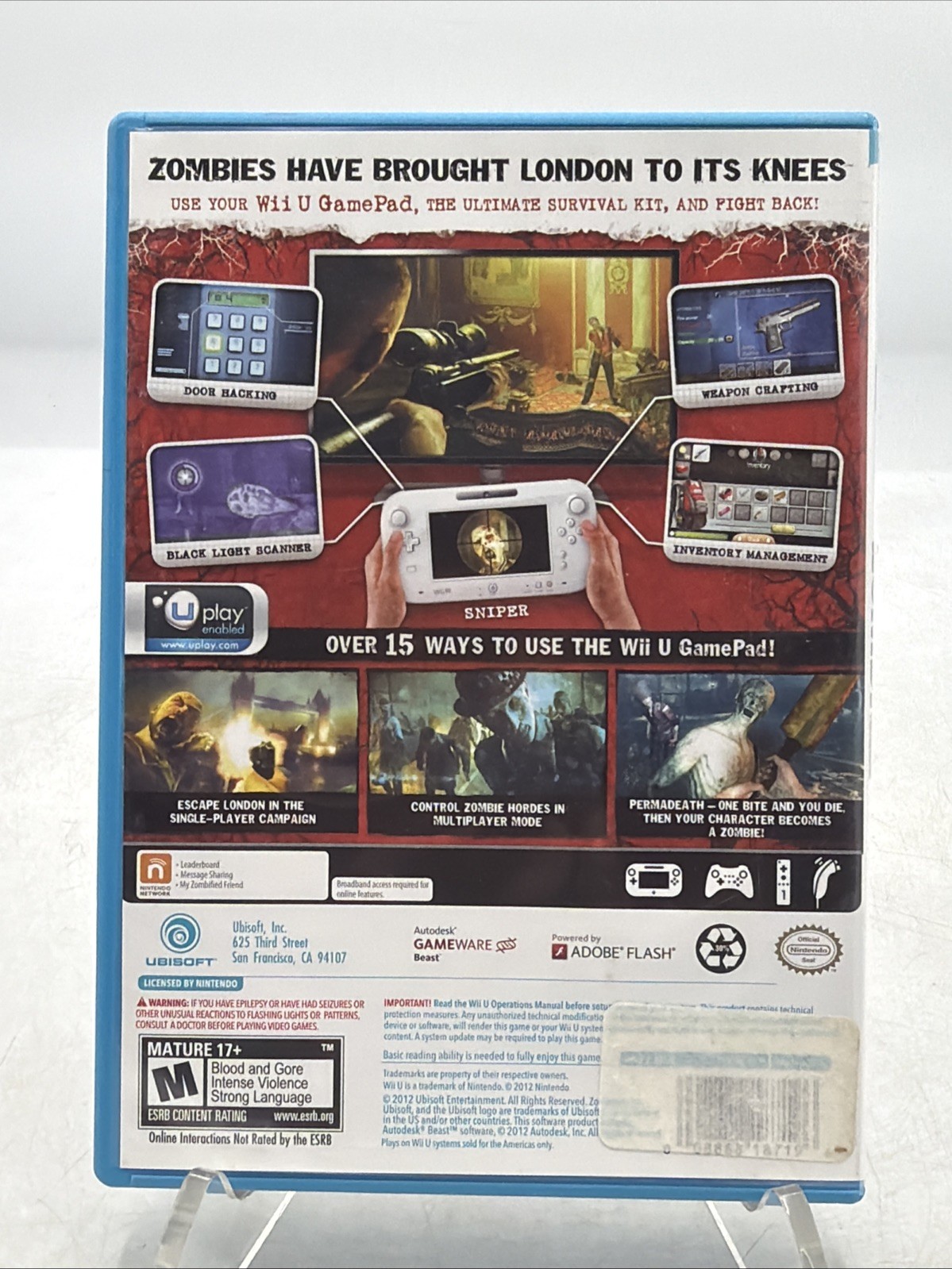 Zombi U Nintendo Wii U Game 2012 COMPLETE CIB