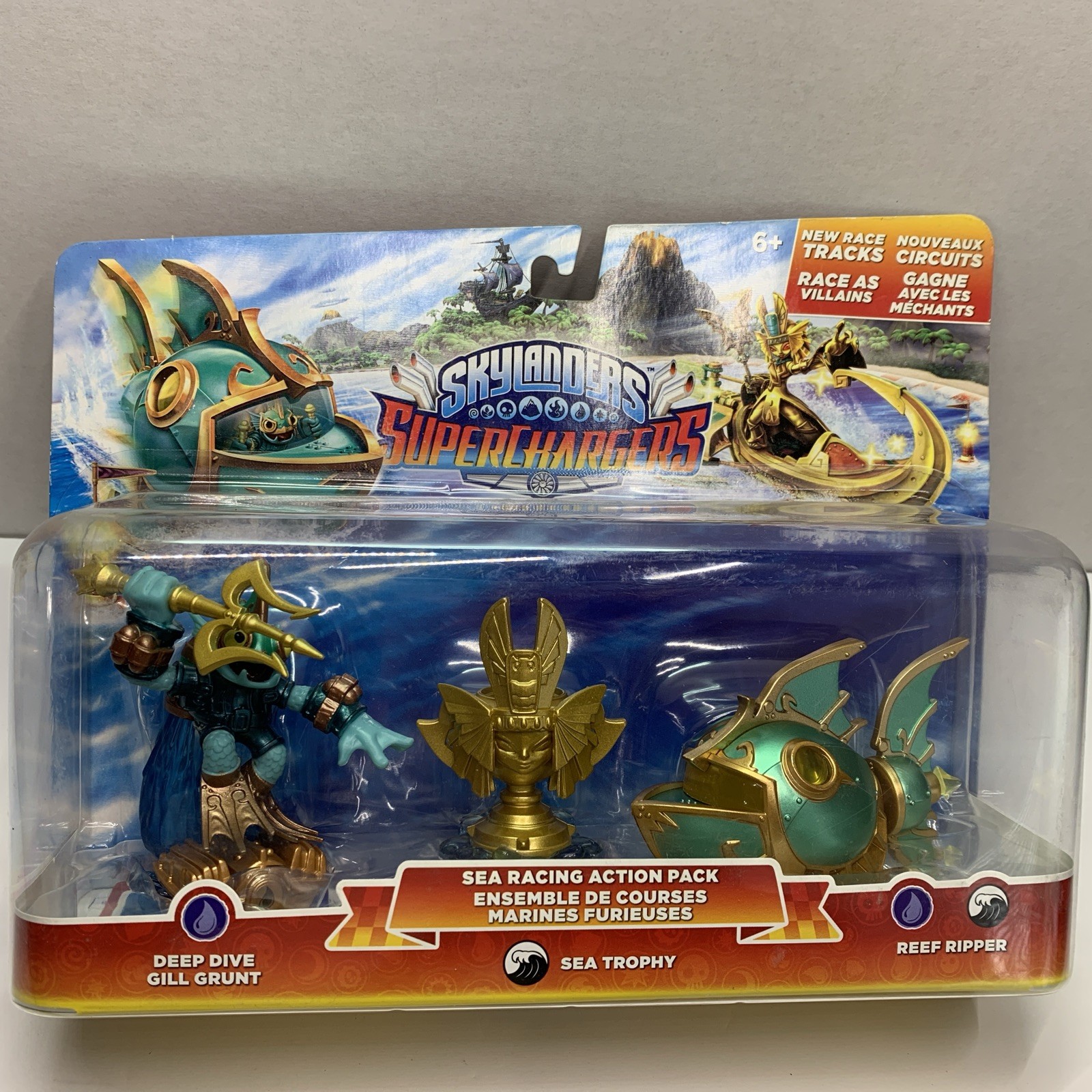 Skylanders Supercharger Sea Racing Action Pack Gill Grunt Sea Trophy Reef Ripper