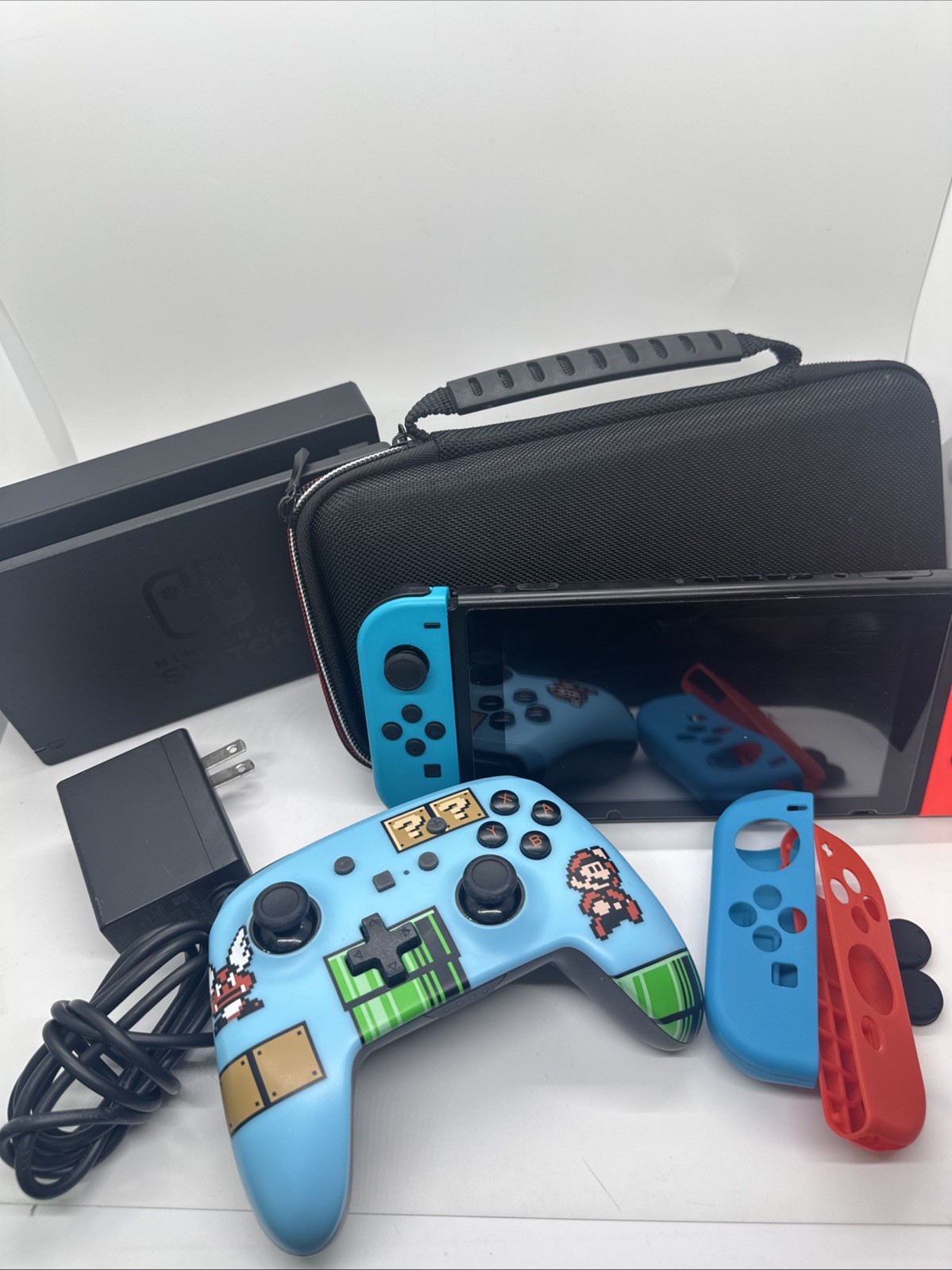 Nintendo Switch Console Neon Blue/Red Joy-Con Bundle w/ Dock NO HDMI