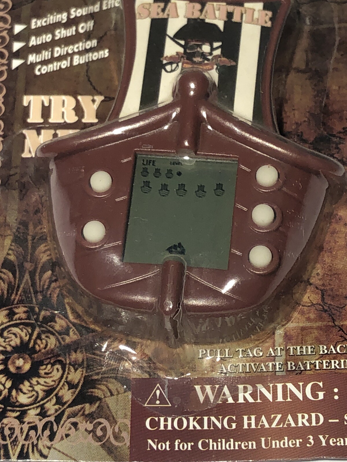 Sea Battle Mini Pirate Game Mini Handheld Video Game New In Package Works!