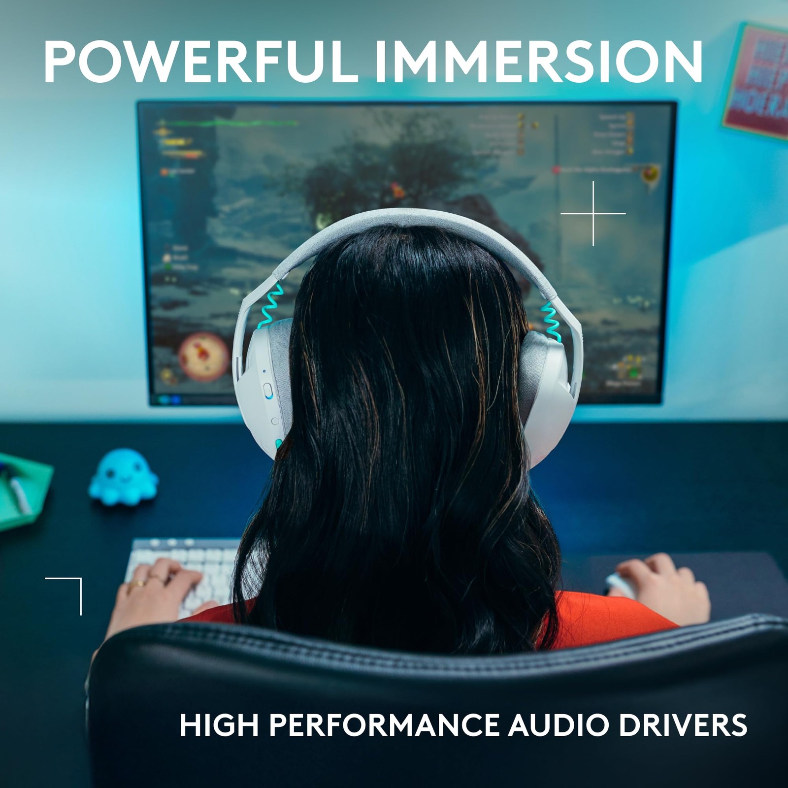 Logitech G321 Lightspeed Wireless Bluetooth Gaming Headset 16kHz Mic – White