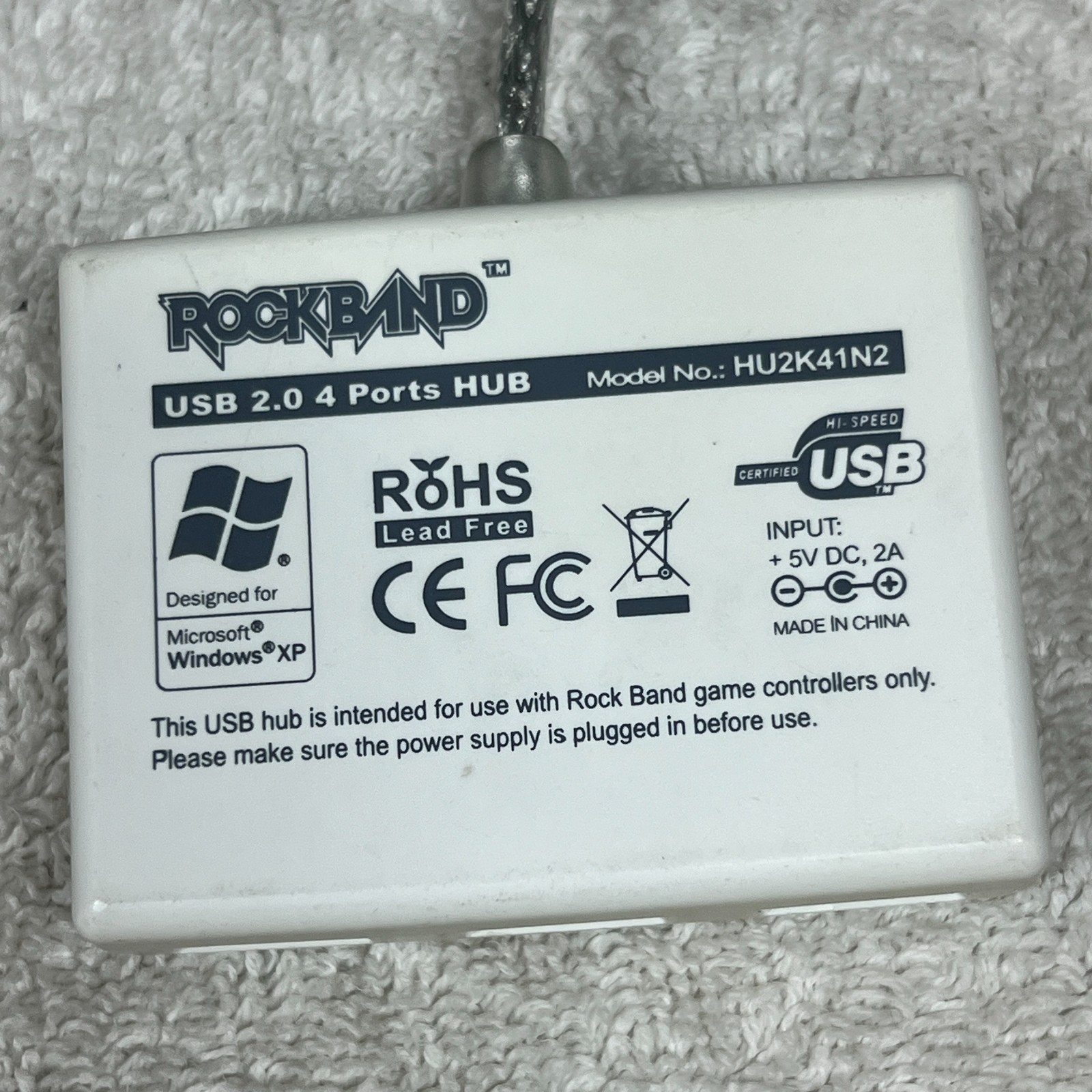 Official Rock Band USB 2.0 4-Port Hub Adapter Xbox 360 Guitar Drums Connector