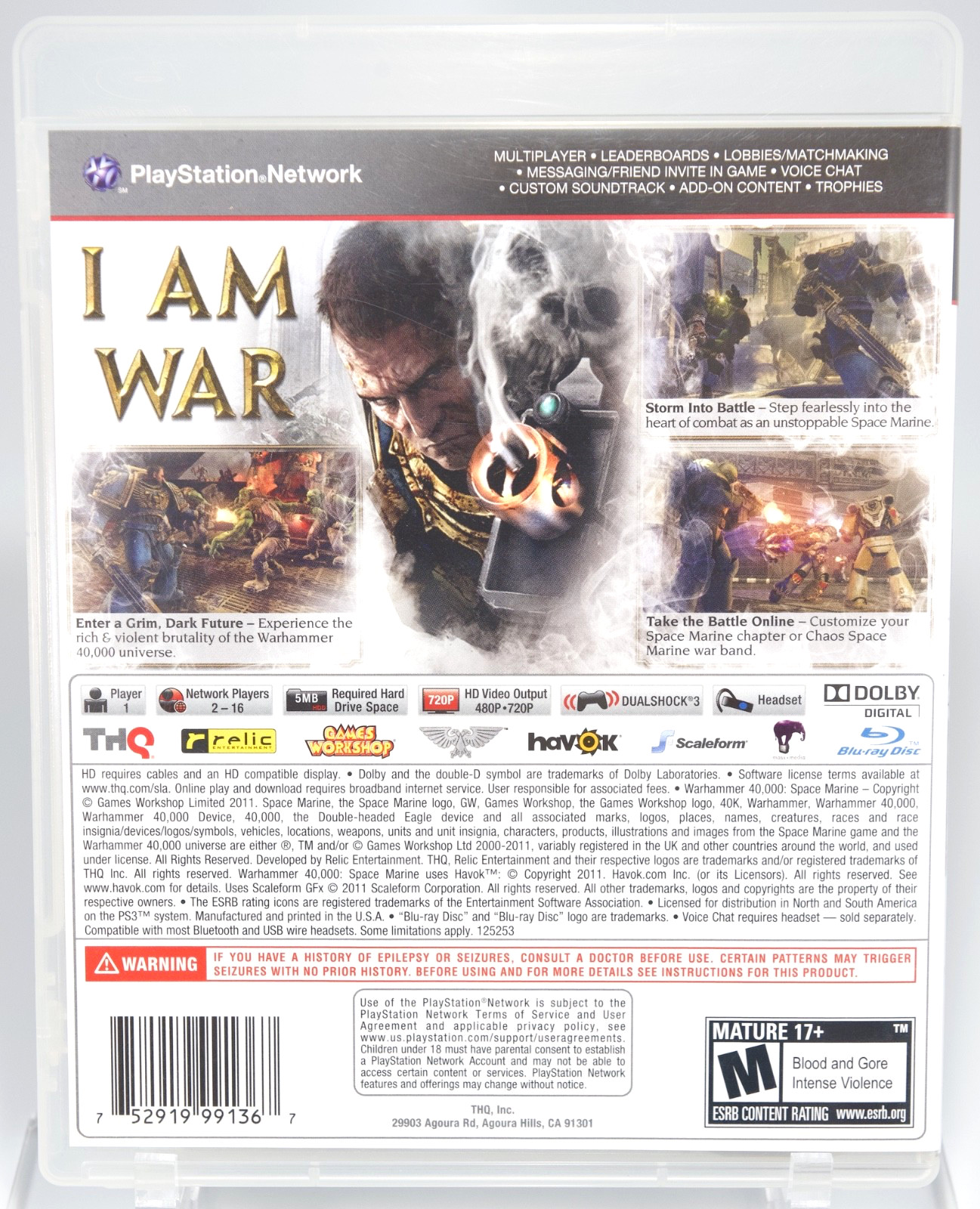 Wahammer 40K: Space Marine PlayStation 3 PS3 Game