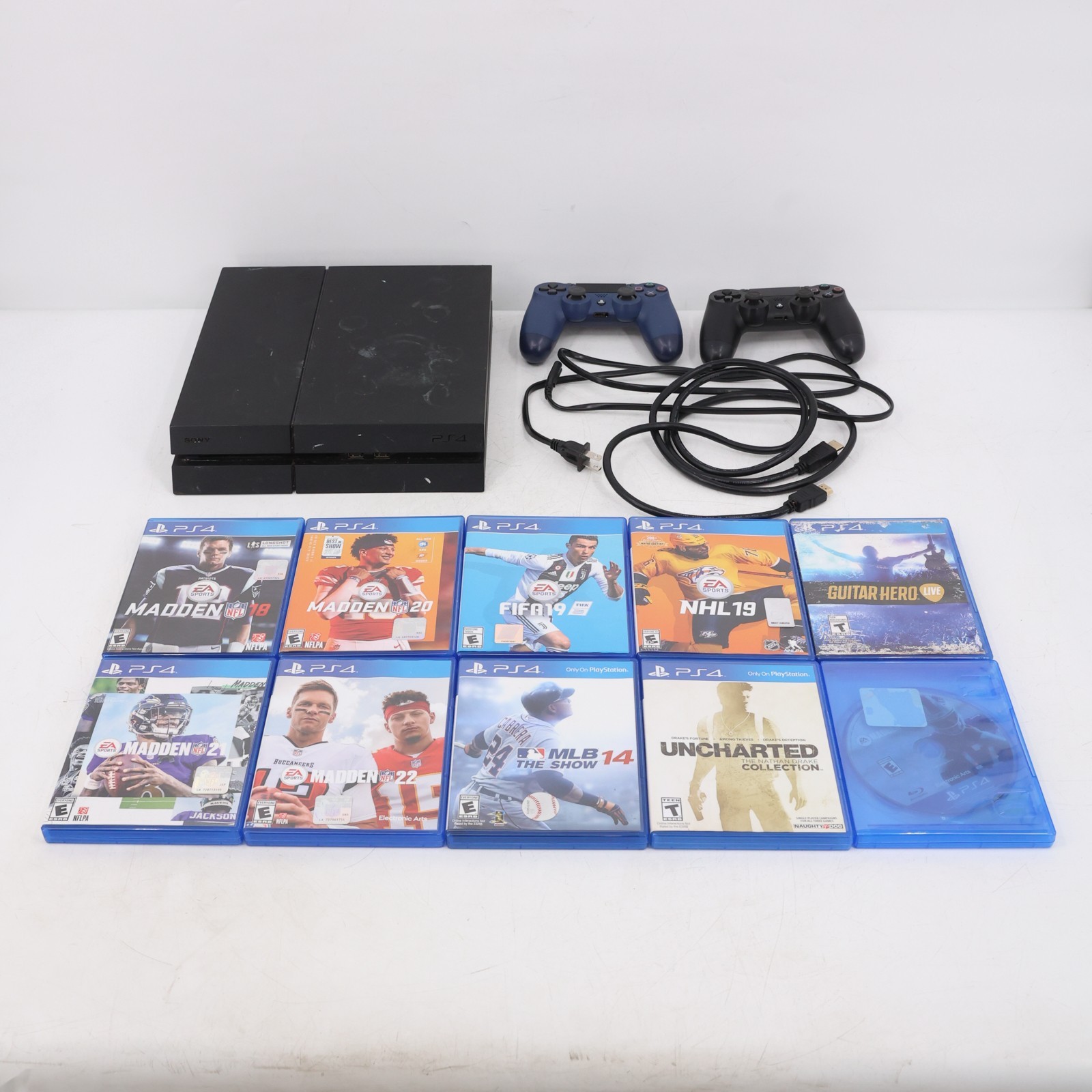 Sony PlayStation 4 PS4 Console Bundle CUH-1215A 2 Controllers & 10 Games