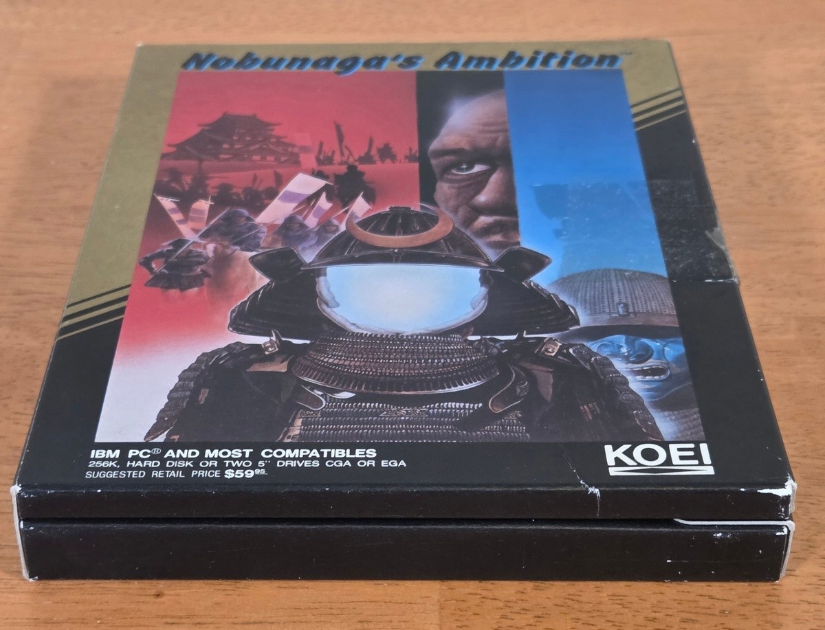 Nobunaga’s Ambition Koei 5.25″ IBM PC Big Box Game Complete 1988 Map Poster