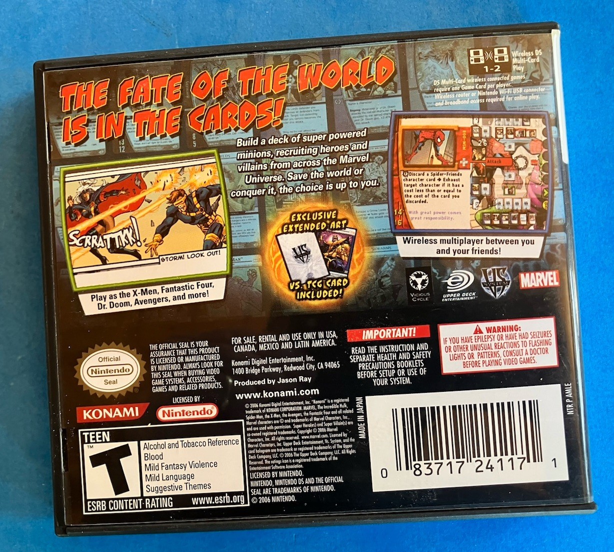 Marvel Trading Card Game (Nintendo DS) Case & Manual Only – NO GAME – Ships Free