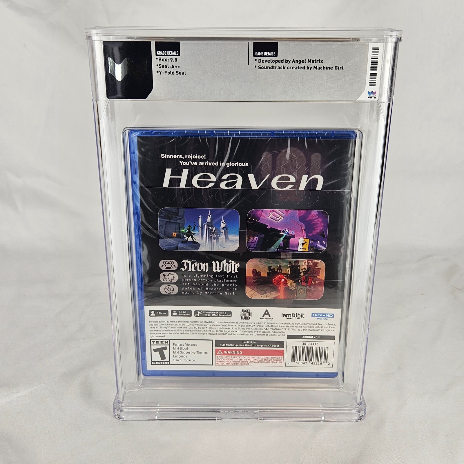 9.8 A++ Neon White Graded PlayStation 4 iam8bit WATA