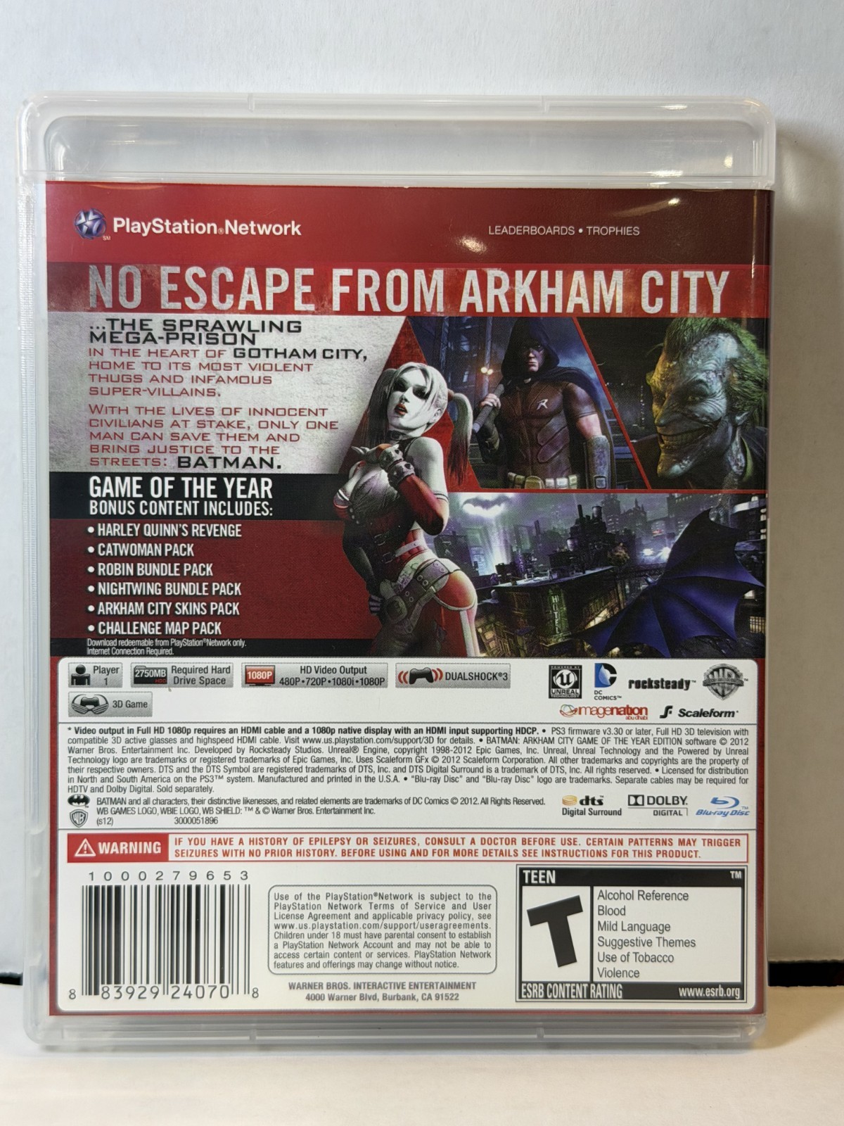 Batman: Arkham City – Game of the Year Edition GH CIB Tested Free Shipping