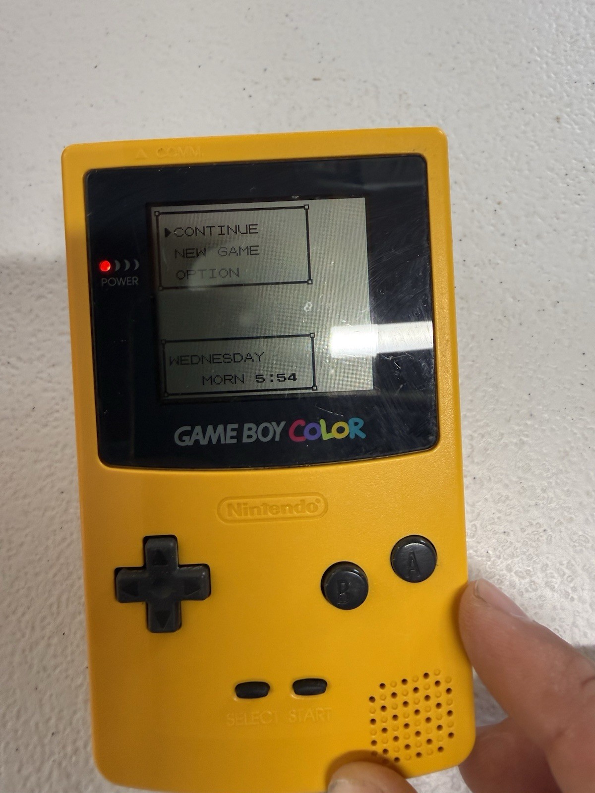 Nintendo Game Boy Color Yellow Console and Pokemon Silver TESTED