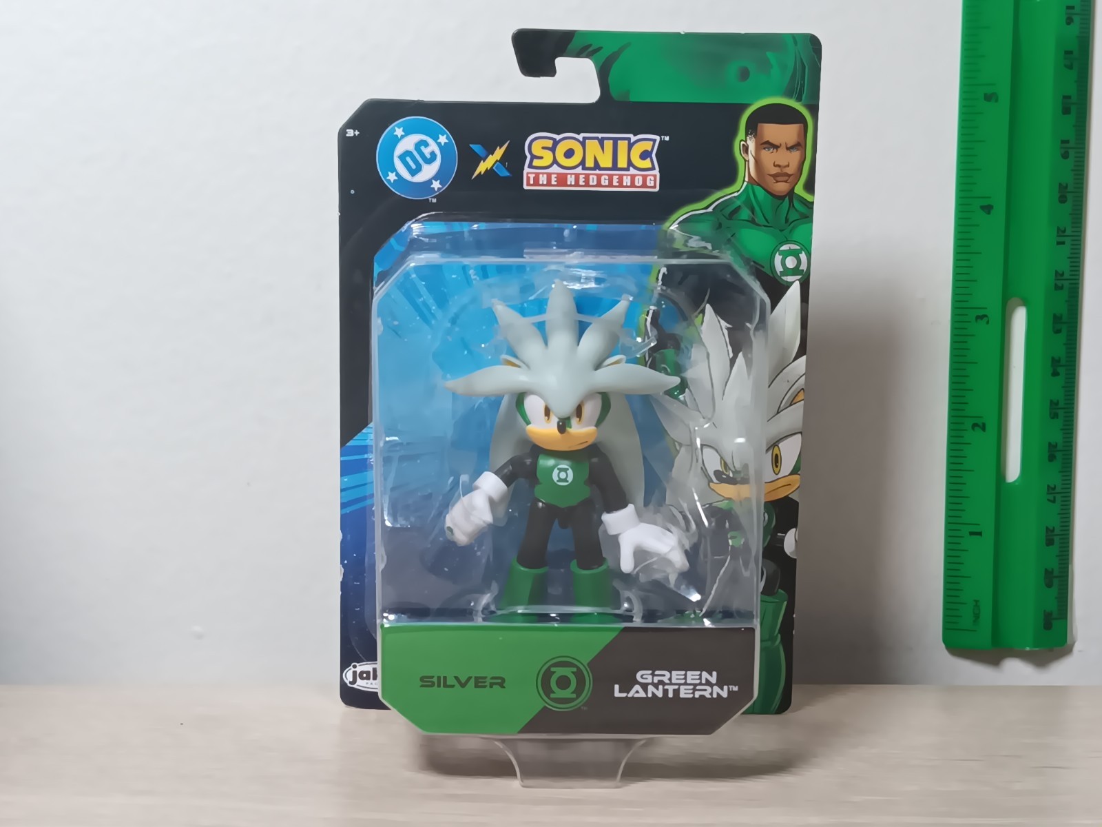 *FREE SHIP* 2.5″ SILVER GREEN LANTERN Sonic the Hedgehog DC Comics Jakks