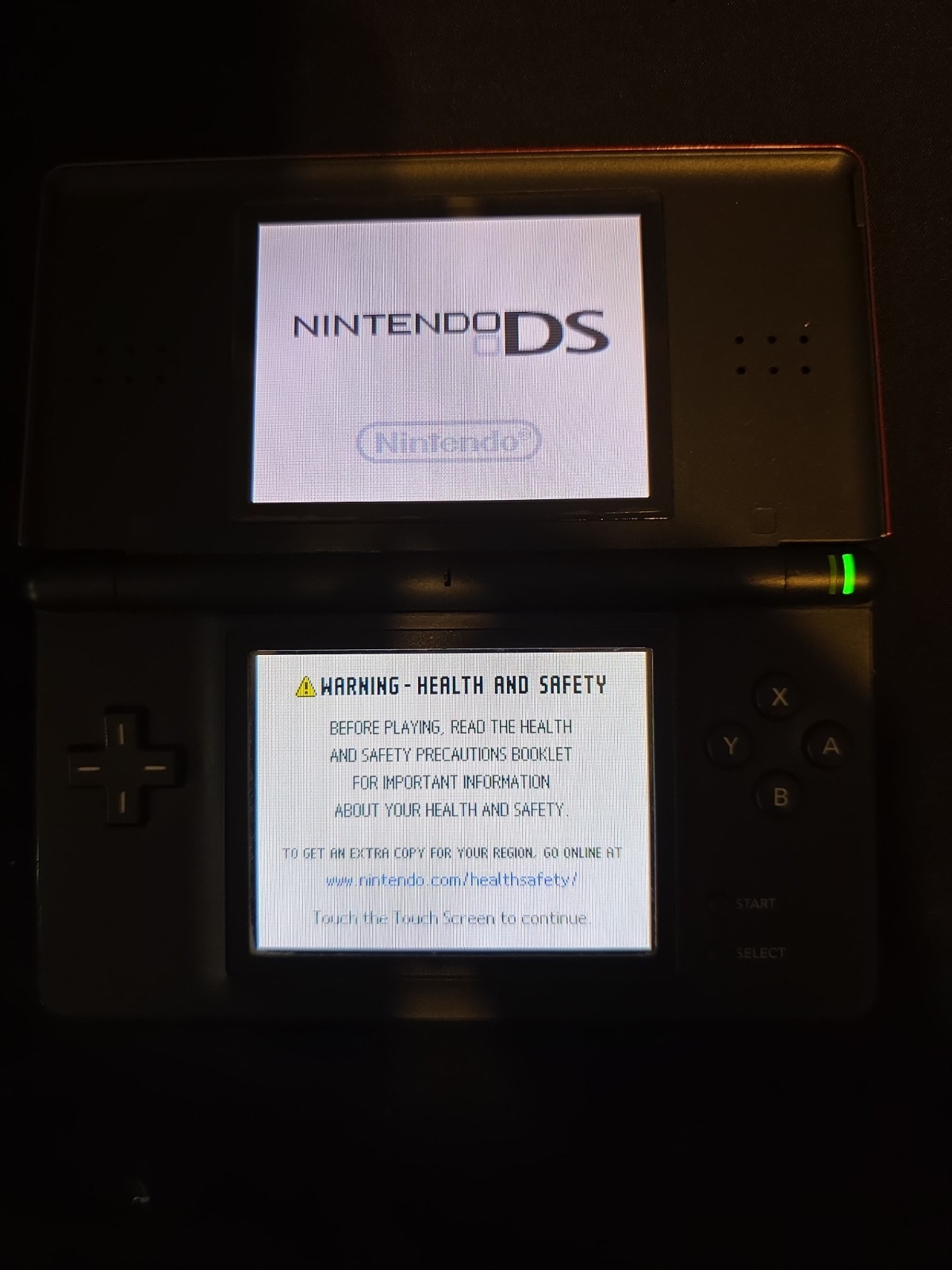 Nintendo DS Lite Black/Red Handheld Console Wi-Fi Headphone Jack with gba cover