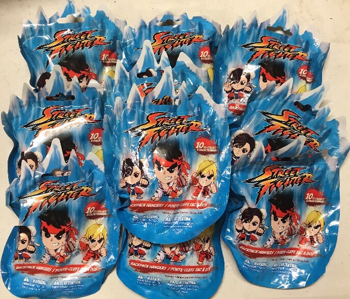 Street Fighter Key Chains, LOT Of 10 Blind Figure Packs. Round 1 Fight!