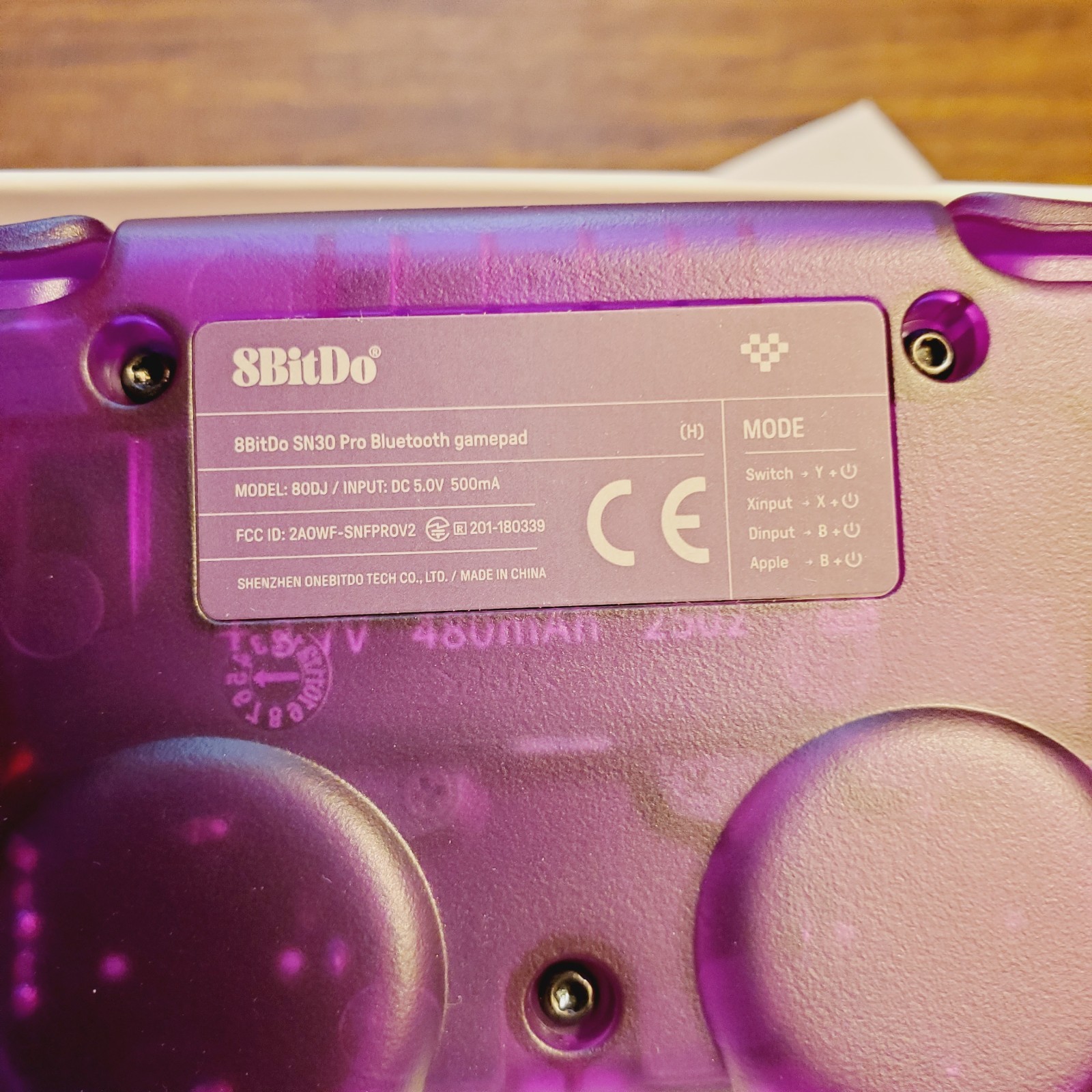 8BitDo SN30 Wireless Gamepad for Switch, Android, PC, Steam, Apple, Pi -PURPLE