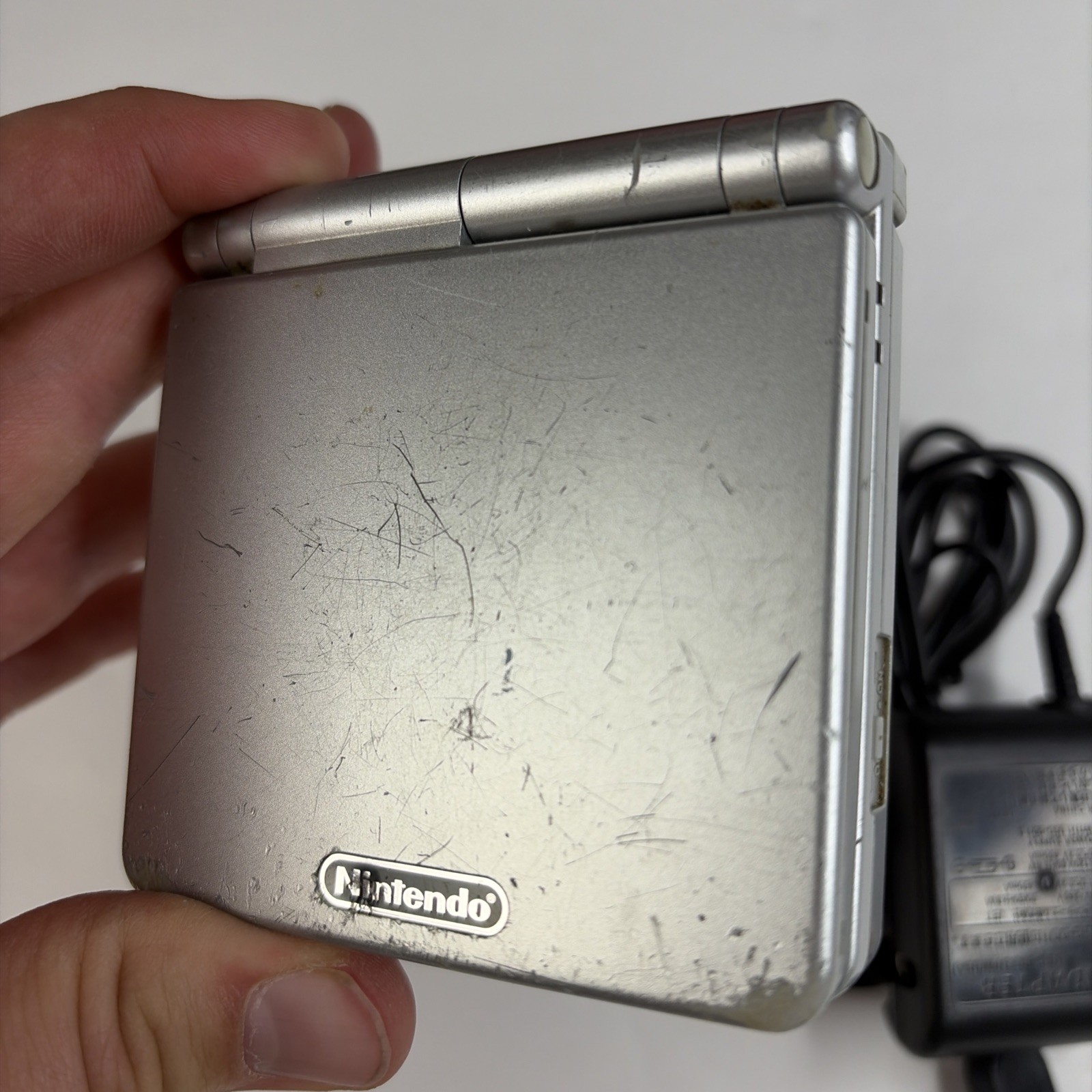 Gameboy Advanced sp GBA Platinum Silver Ags-001 Tested US Model