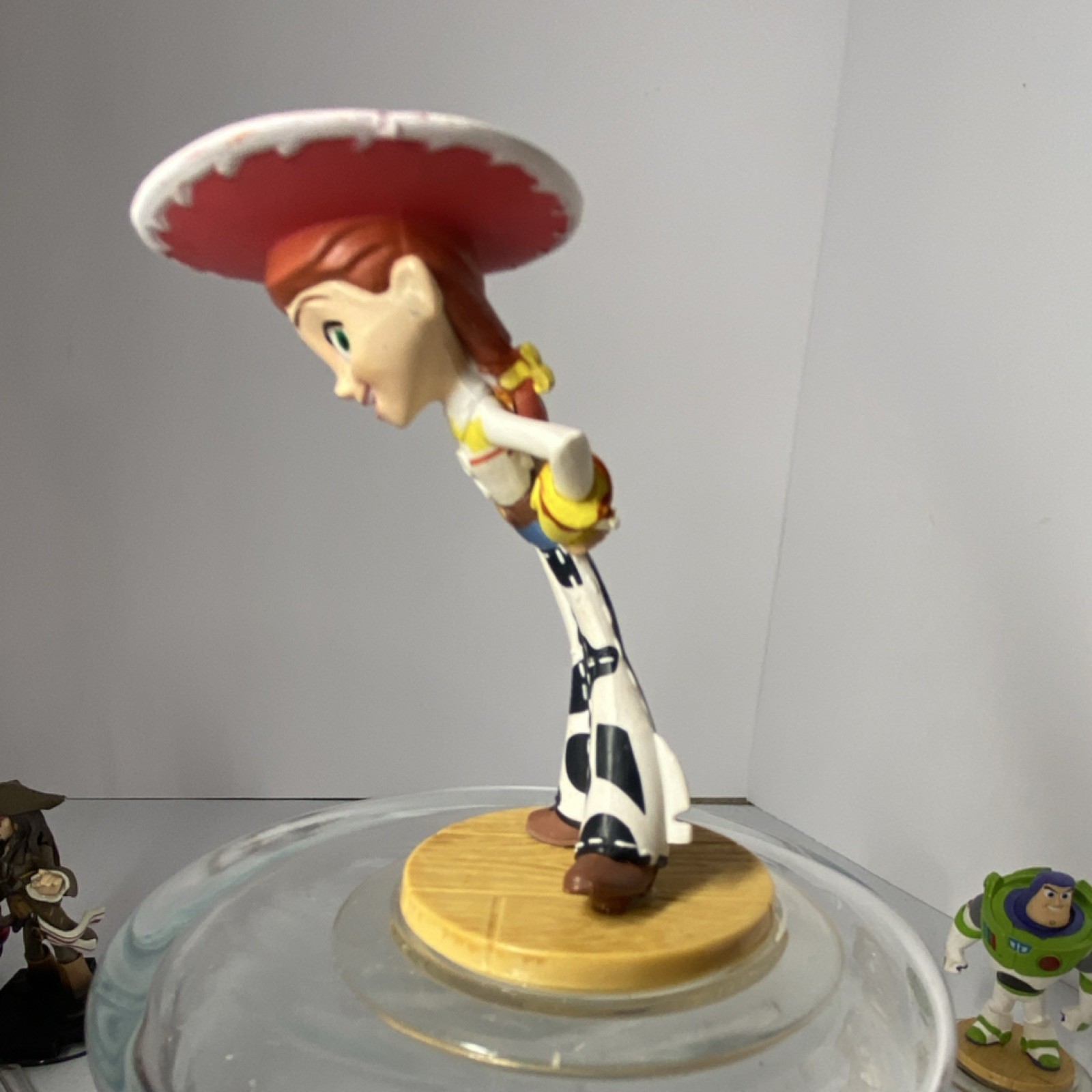 Disney Infinity Buzz Lightyear Jessie Woody Figures w/ Clear Base