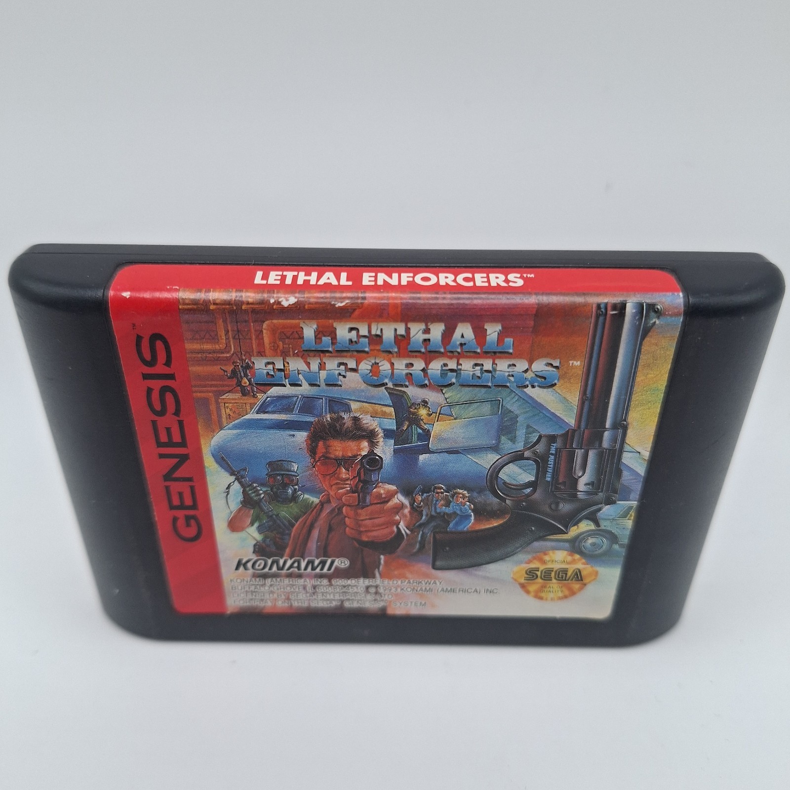 Lethal Enforcers W/ Justifiers Konami Light Gun Sega Genesis Controller – TESTED