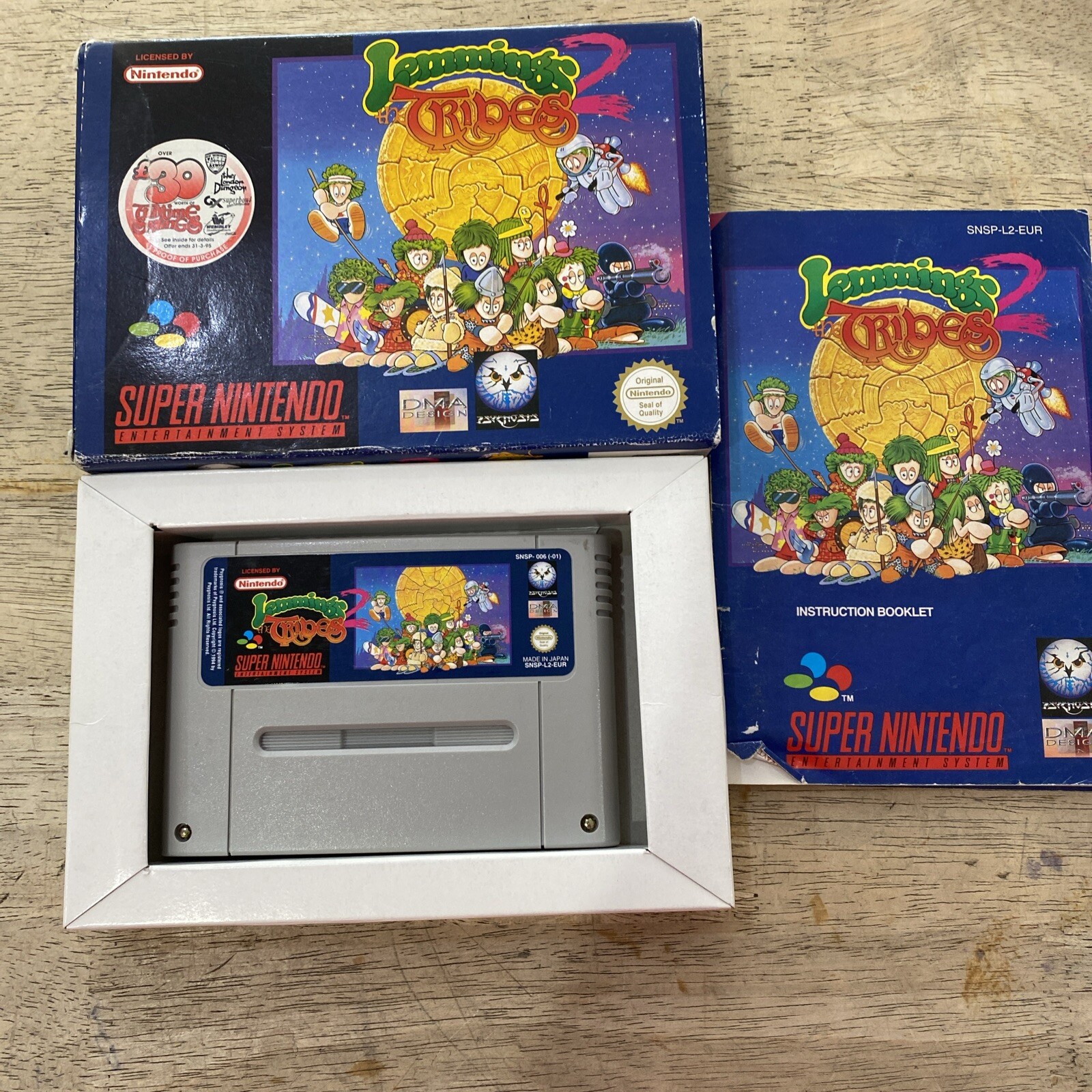 Lemmings 2: The Tribes Super Nintendo SNES Complete CIB Great Shape! Rare!!!